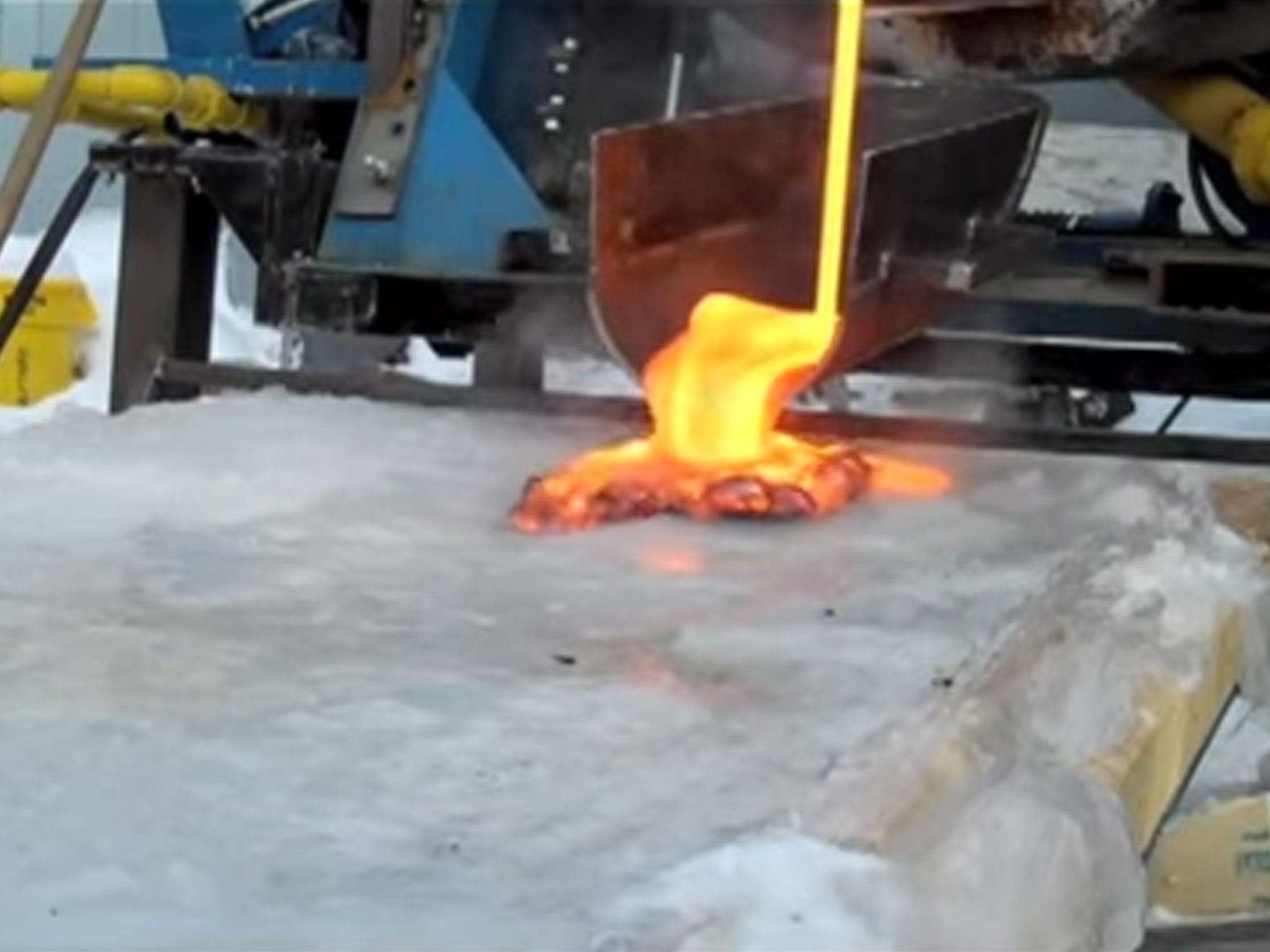 Lava being poured on ice.