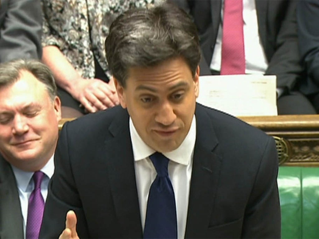 Labour leader Ed Miliband speaks during Prime Minister's Questions on Wednesday