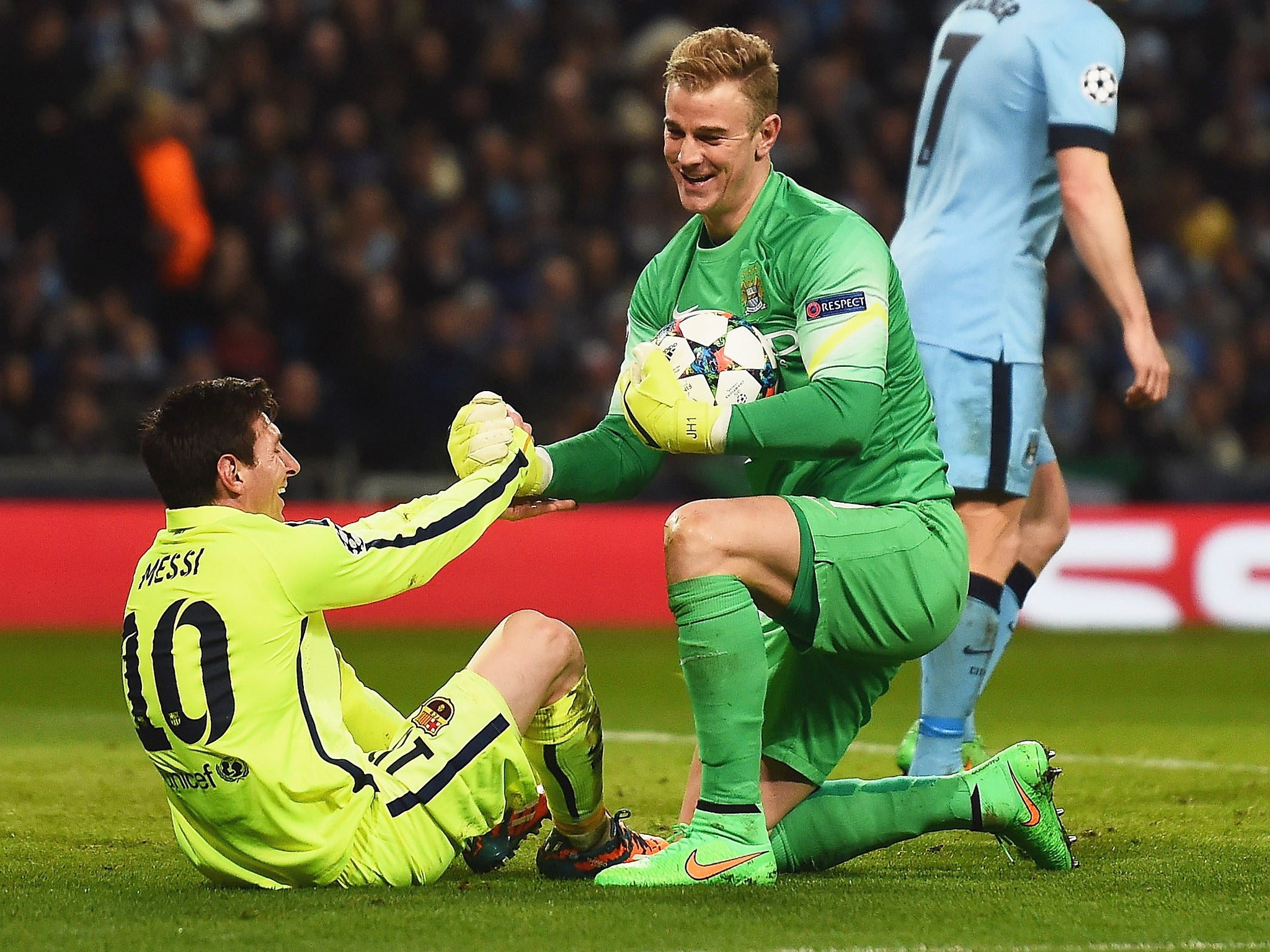 Lionel Messi was continuously thwarted by Joe Hart at the Nou Camp