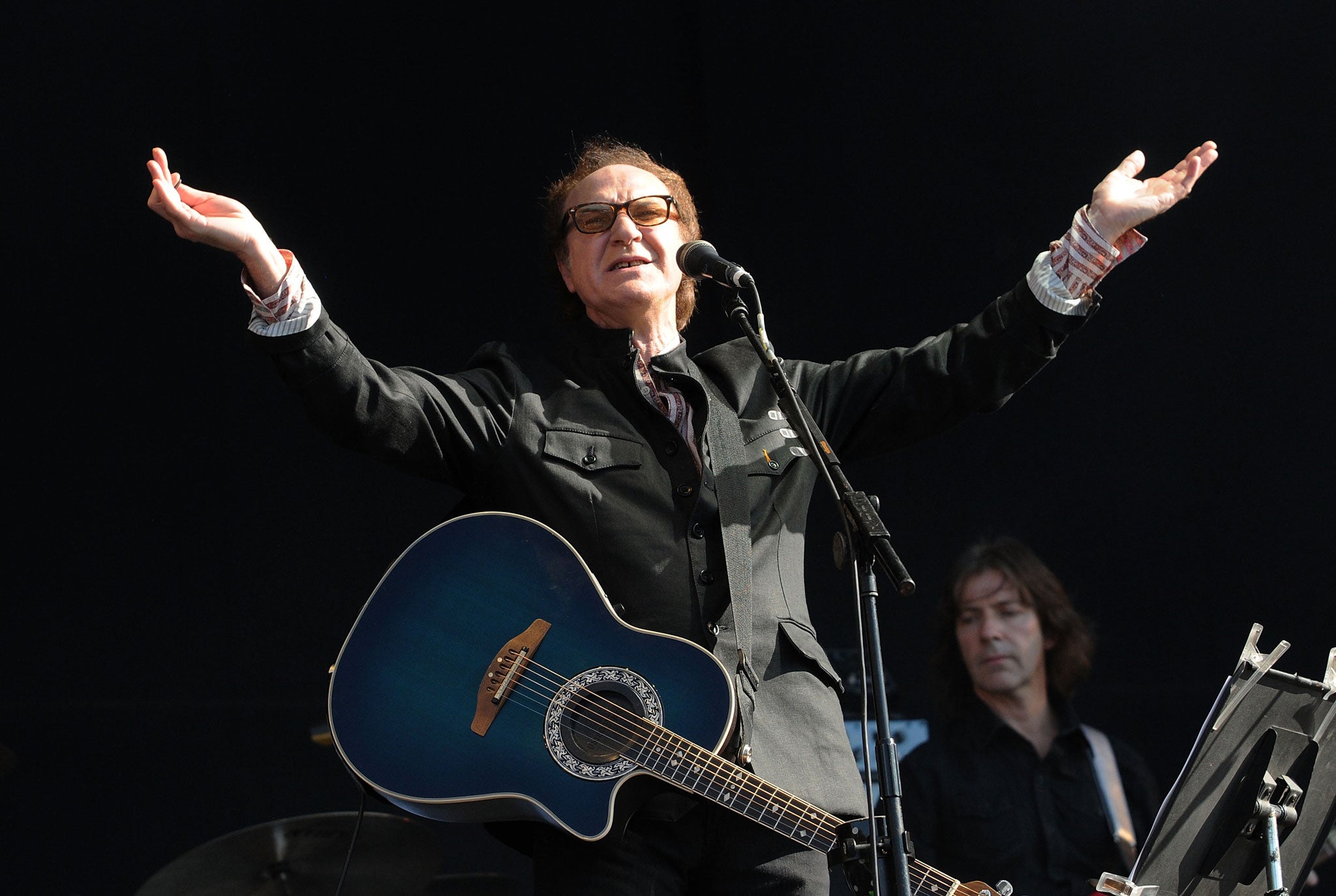 Ray Davies performing on stage during the Hard Rock Calling music festival in London's Hyde Park, 2011