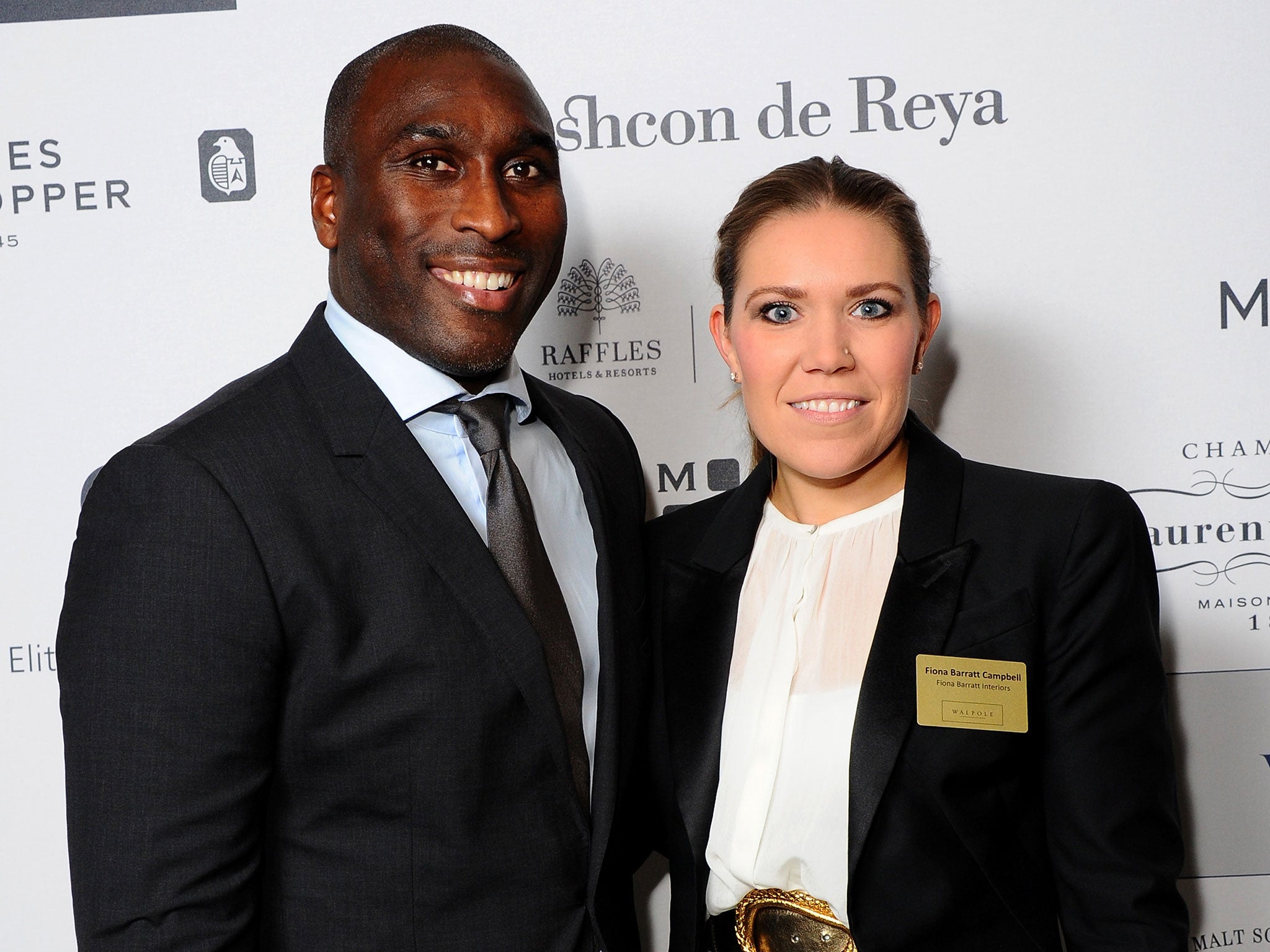Sol Campbell alongside his wife, Fiona Barratt Campbell, whose family got the former Arsenal man into shooting