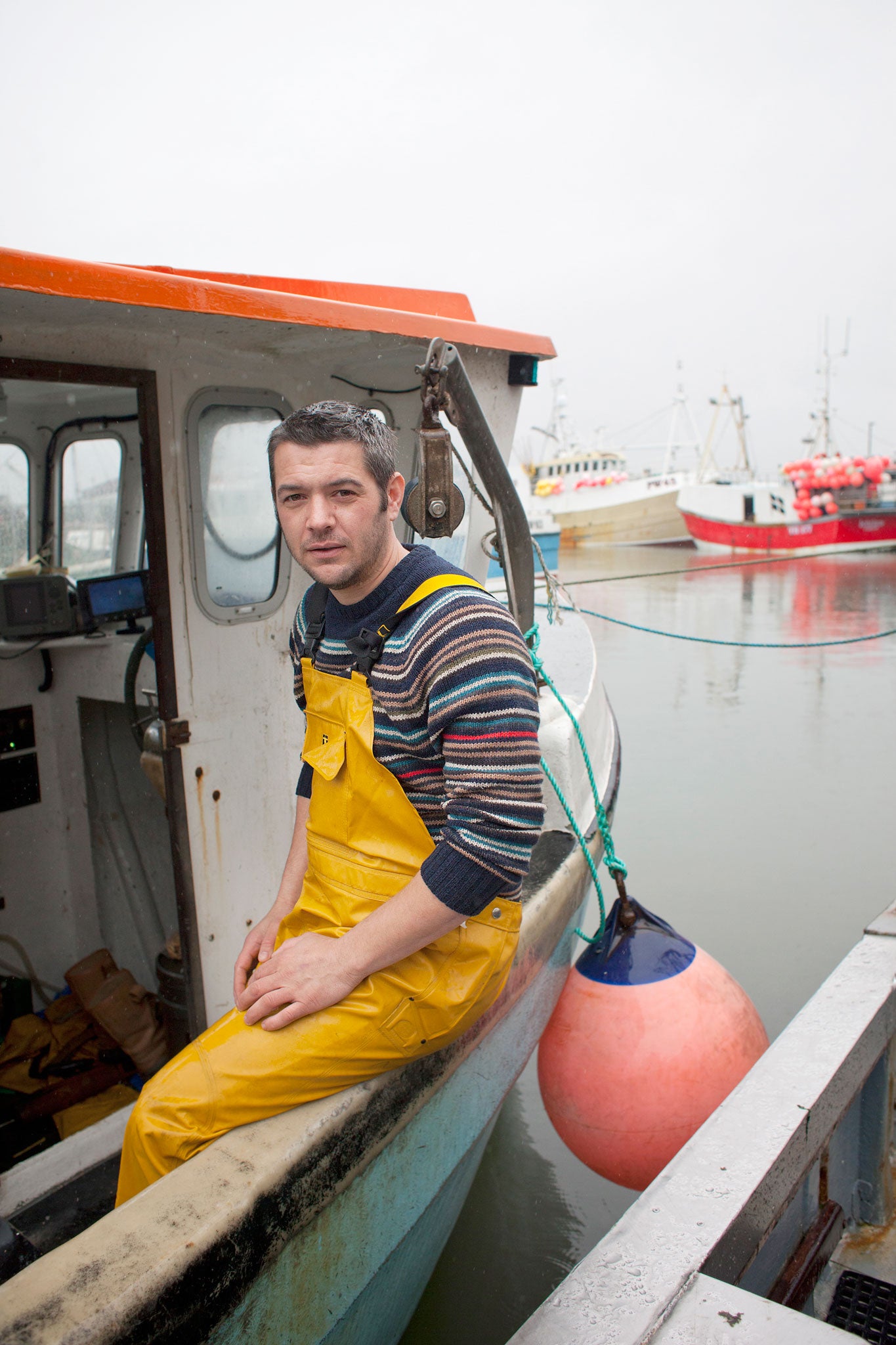 Padstow fisherman Johnny Murt on his boat