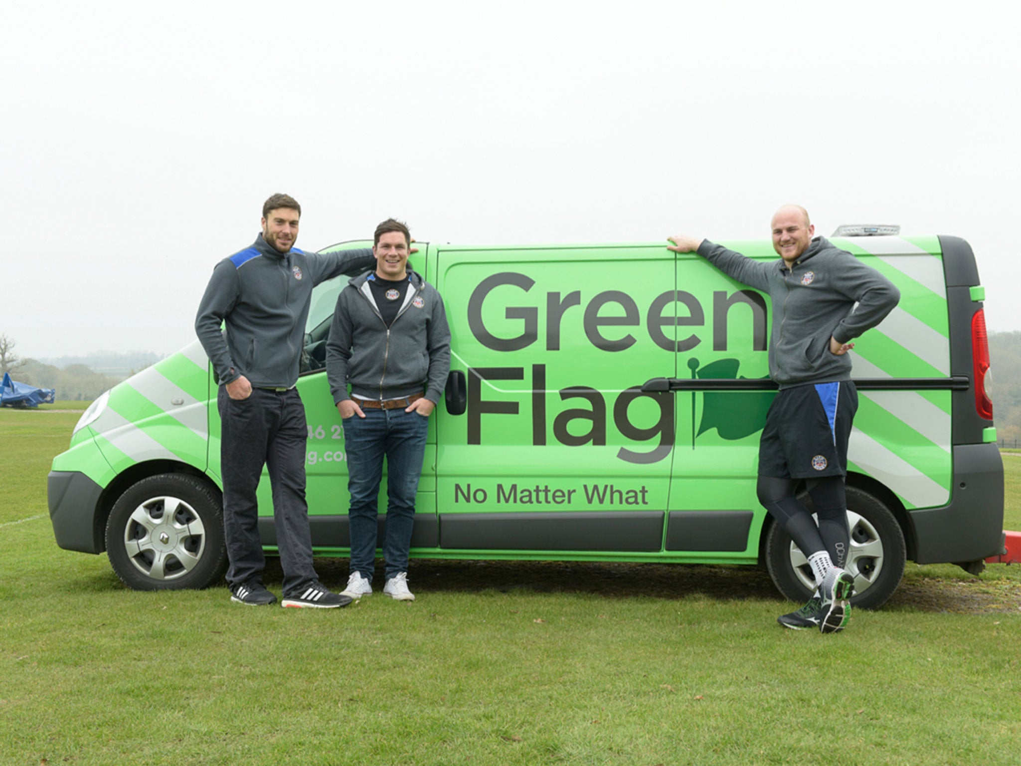 Bath players Matt Banahan, Francois Loew and Matt Garvey