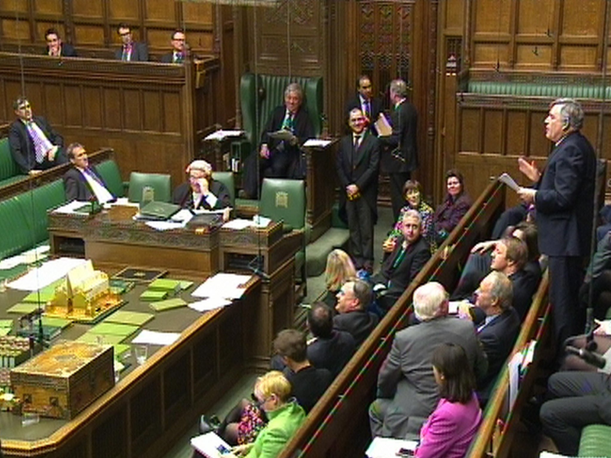 Former Prime Minister Gordon Brown makes his valedictory speech the House of Commons