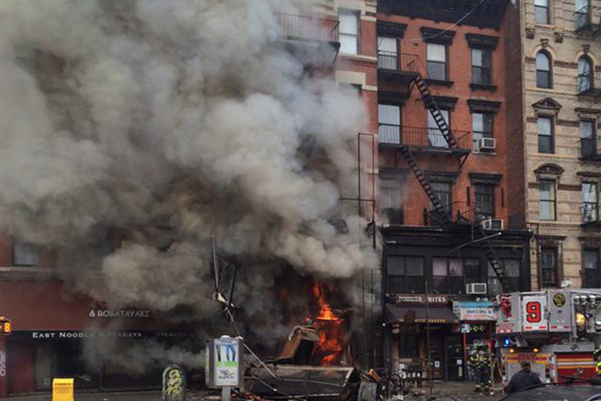 East Village explosion: Fire destroys two buildings in New York City ...