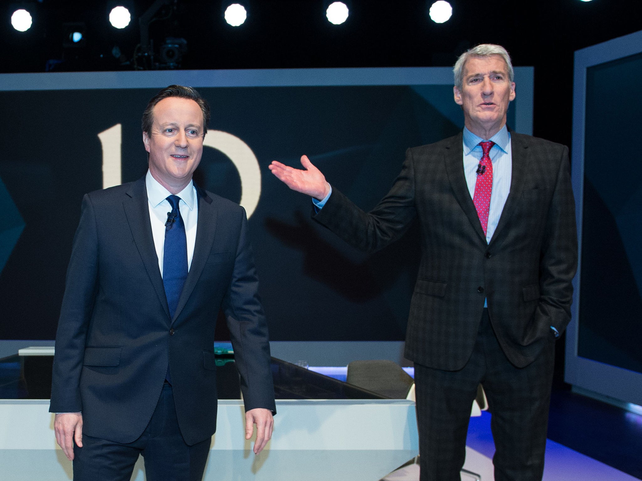 Prime Minister David Cameron is interview by Jeremy Paxman