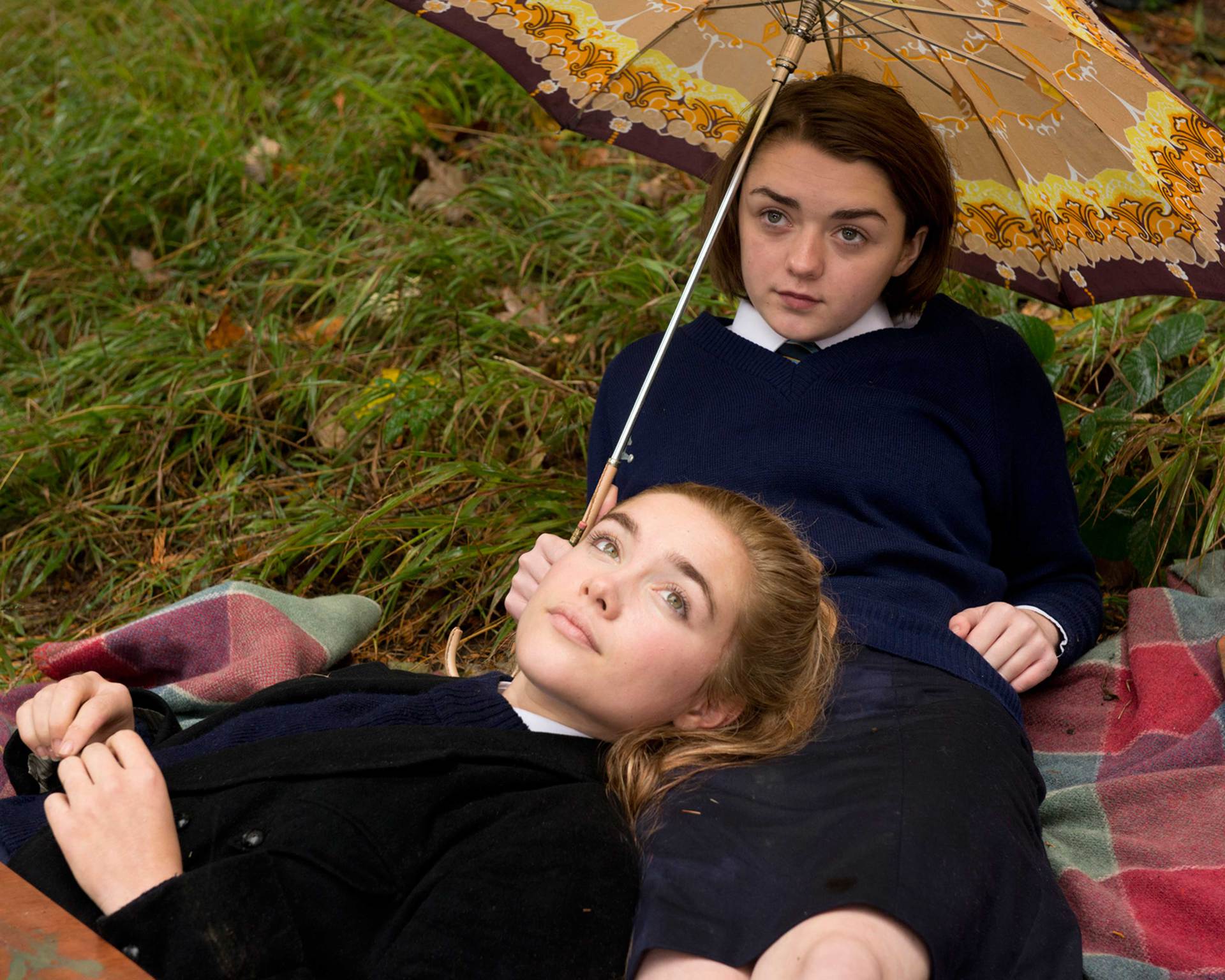 Maisie Williams and Florence Pugh in a scene from the film
