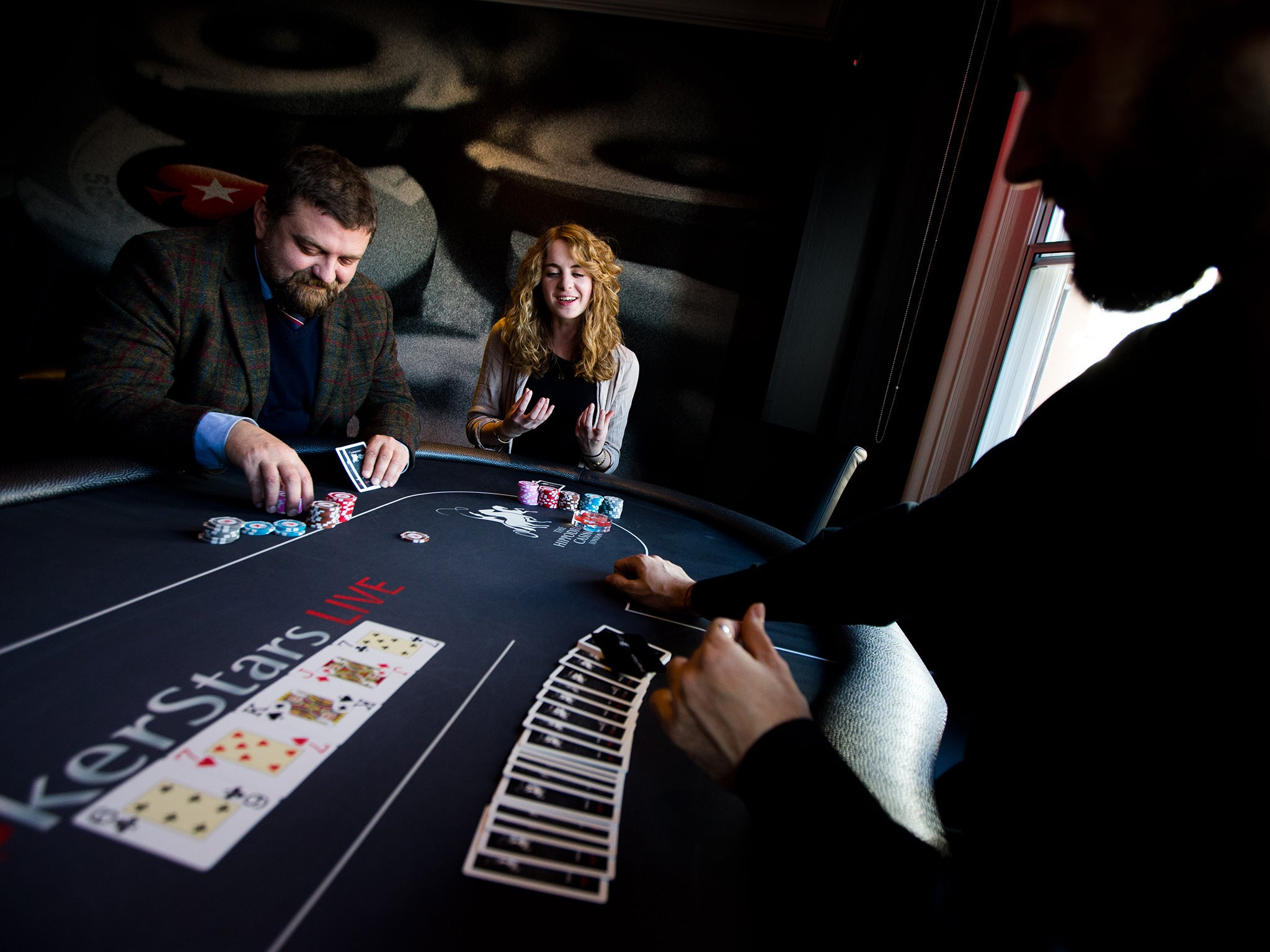 Rachael Pells plays poker at the Hippodrome Casino in Leicester Square