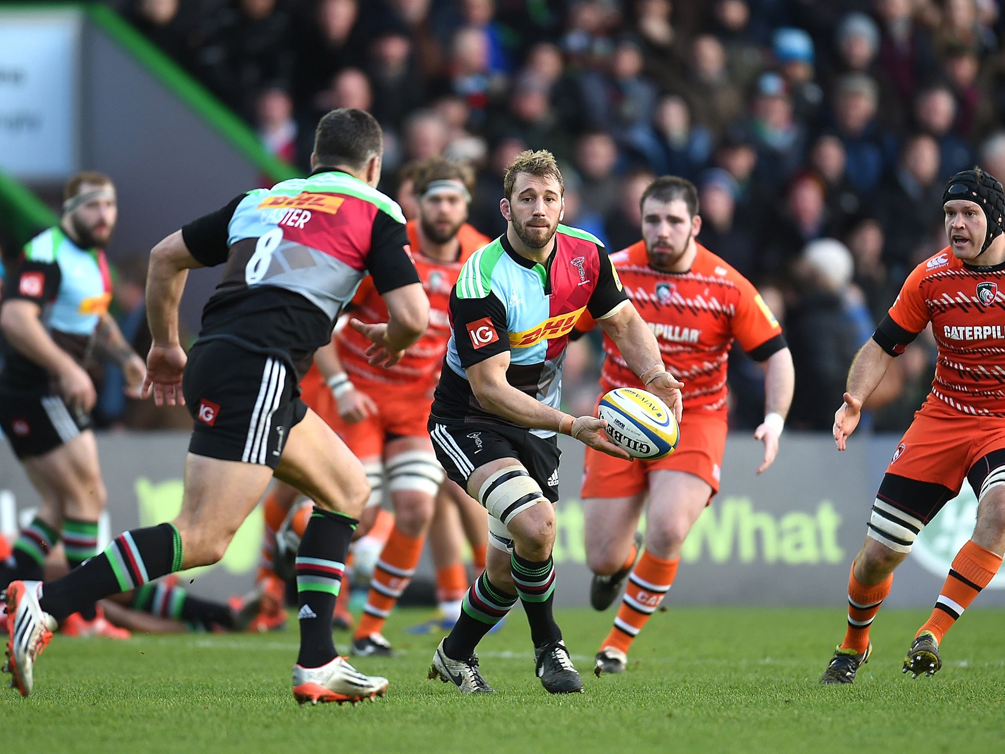 Chris Robshaw is back in action with Harlequins at Wembley
