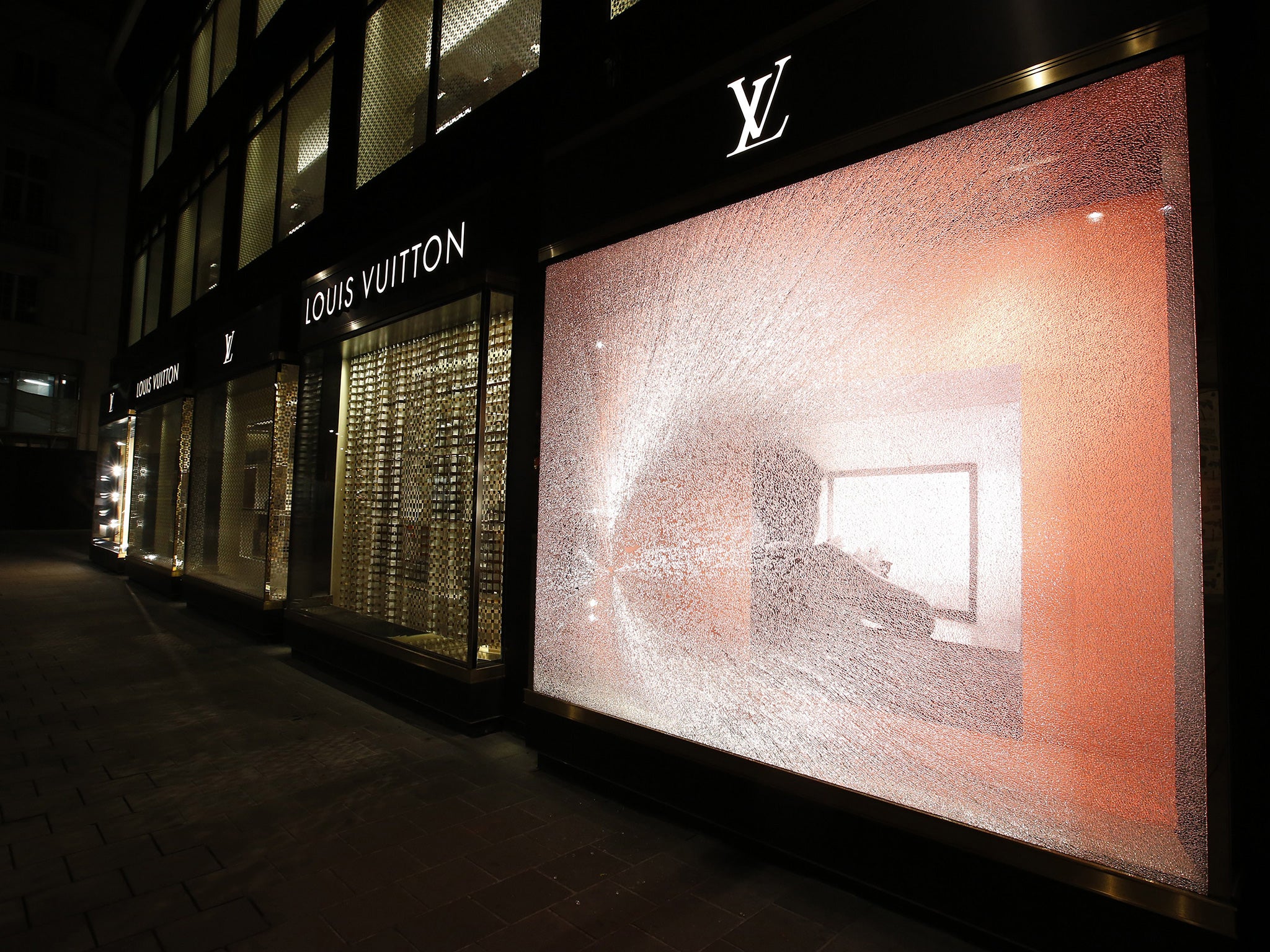 The Louis Vuitton store in Austria had its windows smashed by protesters last year