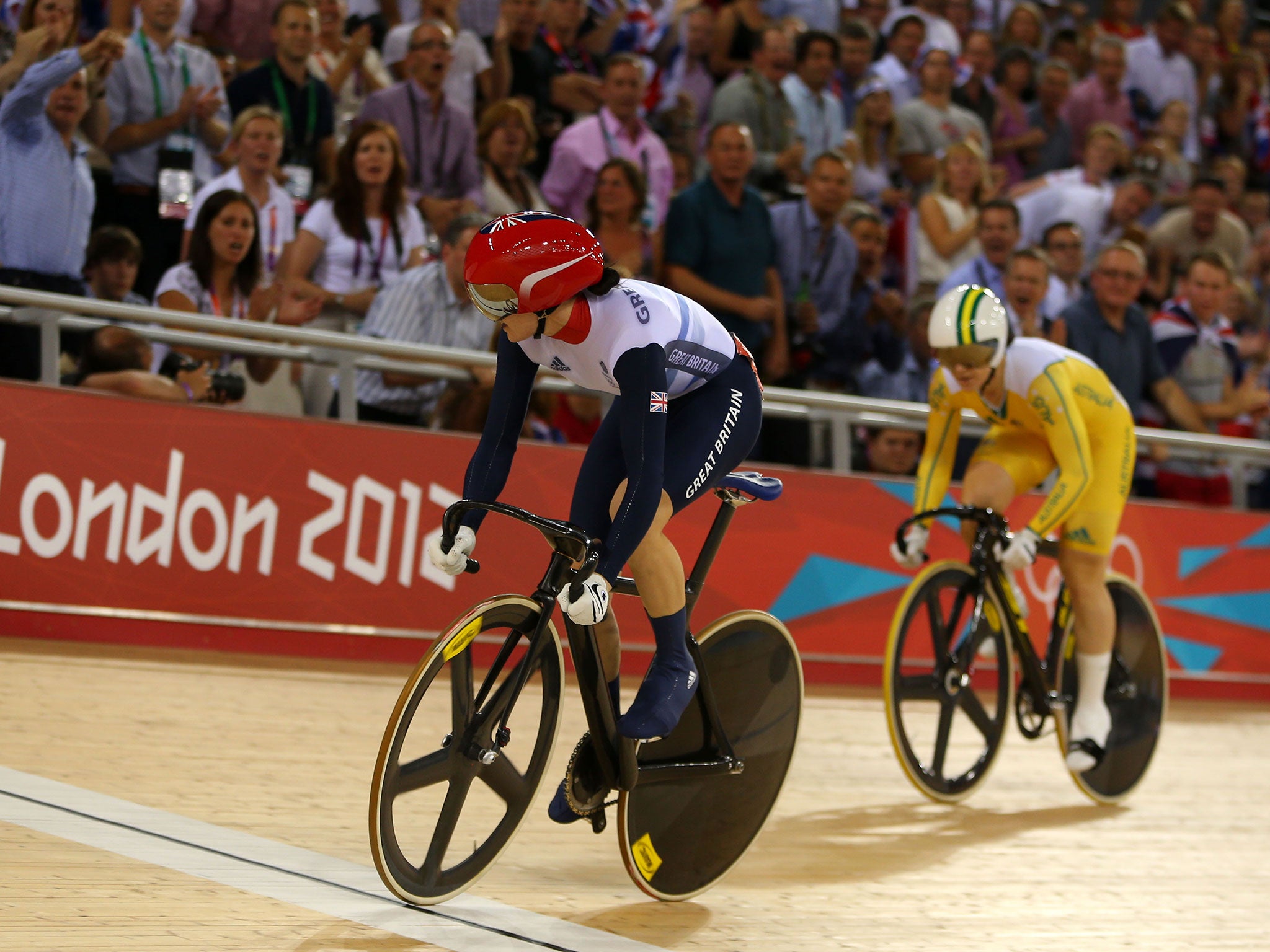 Pendleton battles throughout her career with Australia's Anna Meares