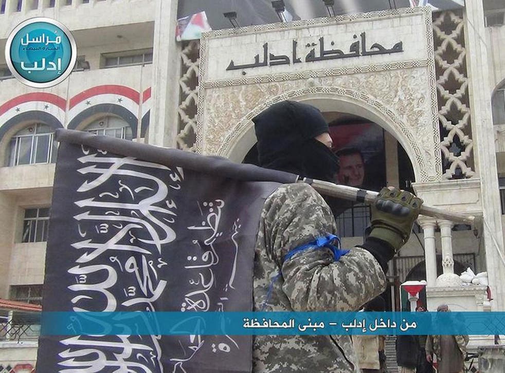 A photo posted online on 28 March claiming to show jihadists in the heart of Idlib