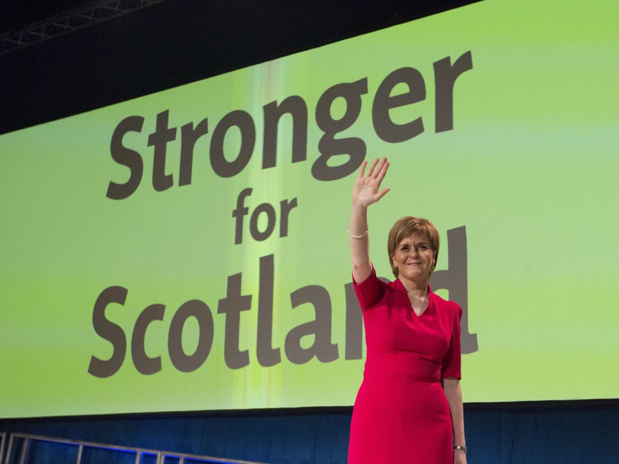 SNP leader Nicola Sturgeon after delivering her keynote speech at the party's spring conference in Glasgow on Sunday