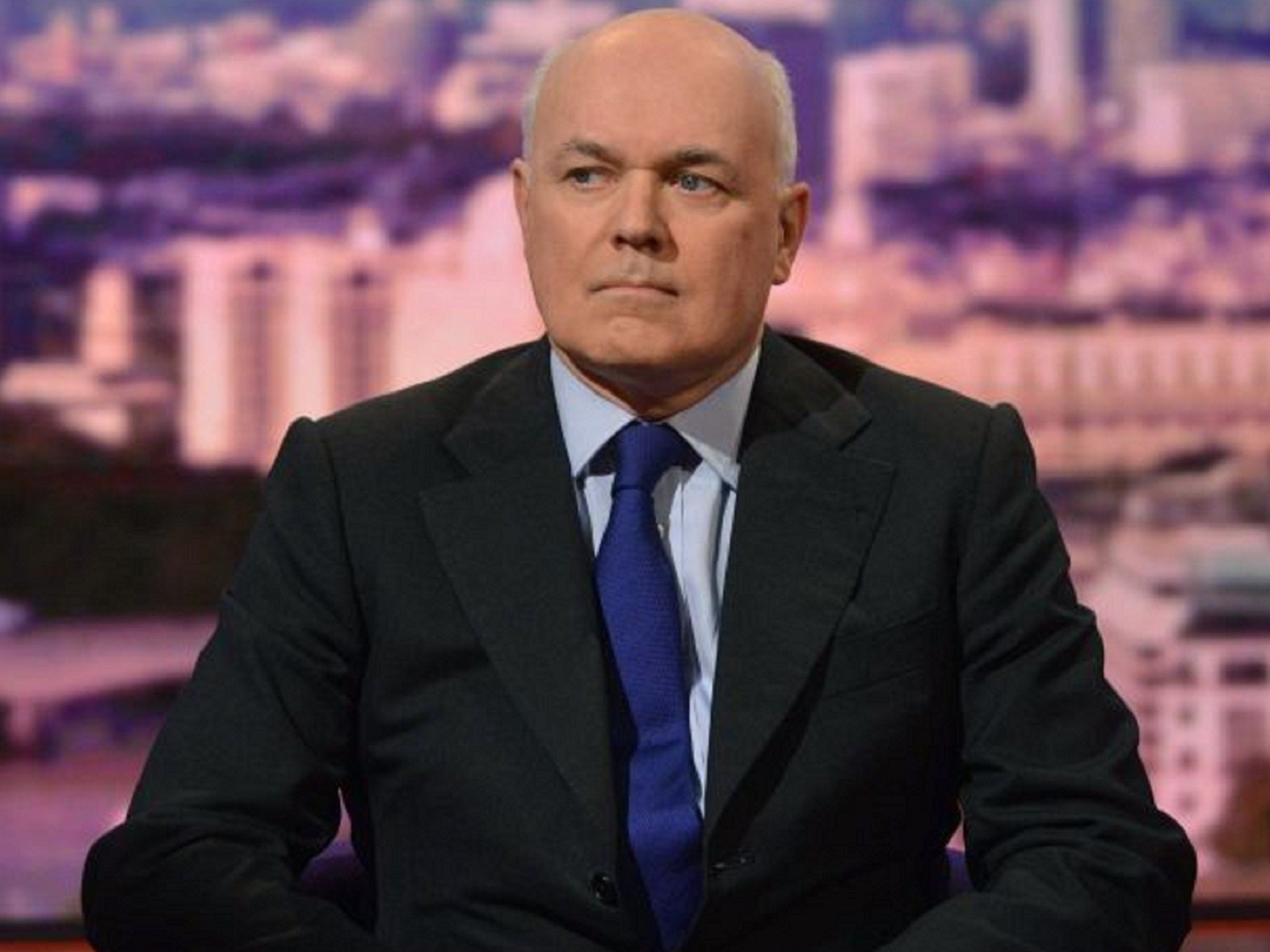 Work and Pensions Secretary Iain Duncan Smith on the Andrew Marr Show this morning