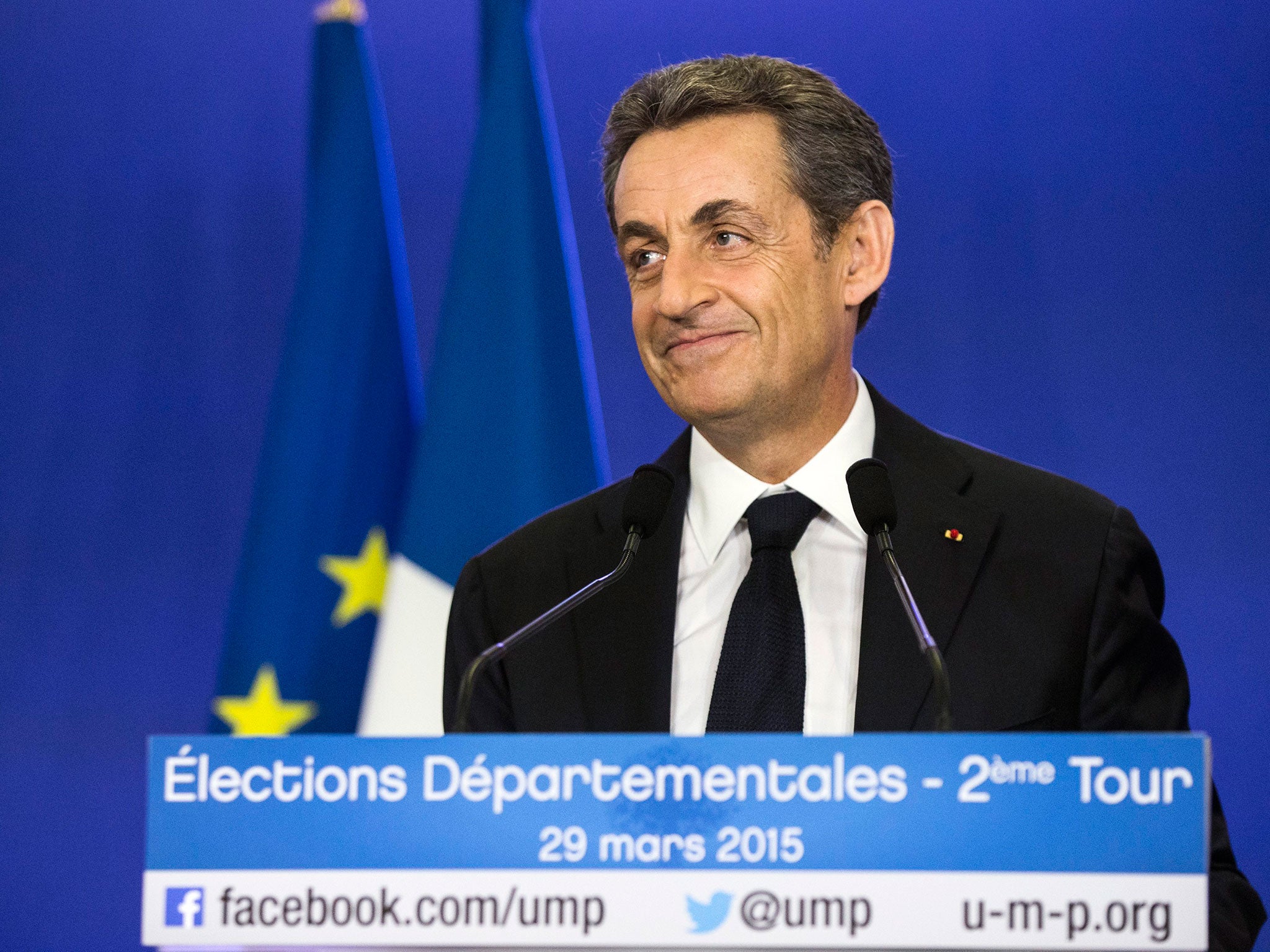 Nicolas Sarkozy’s centre-right party scored a crushing victory in French local elections tonight, strengthening the former president’s chances of a comeback in 2017