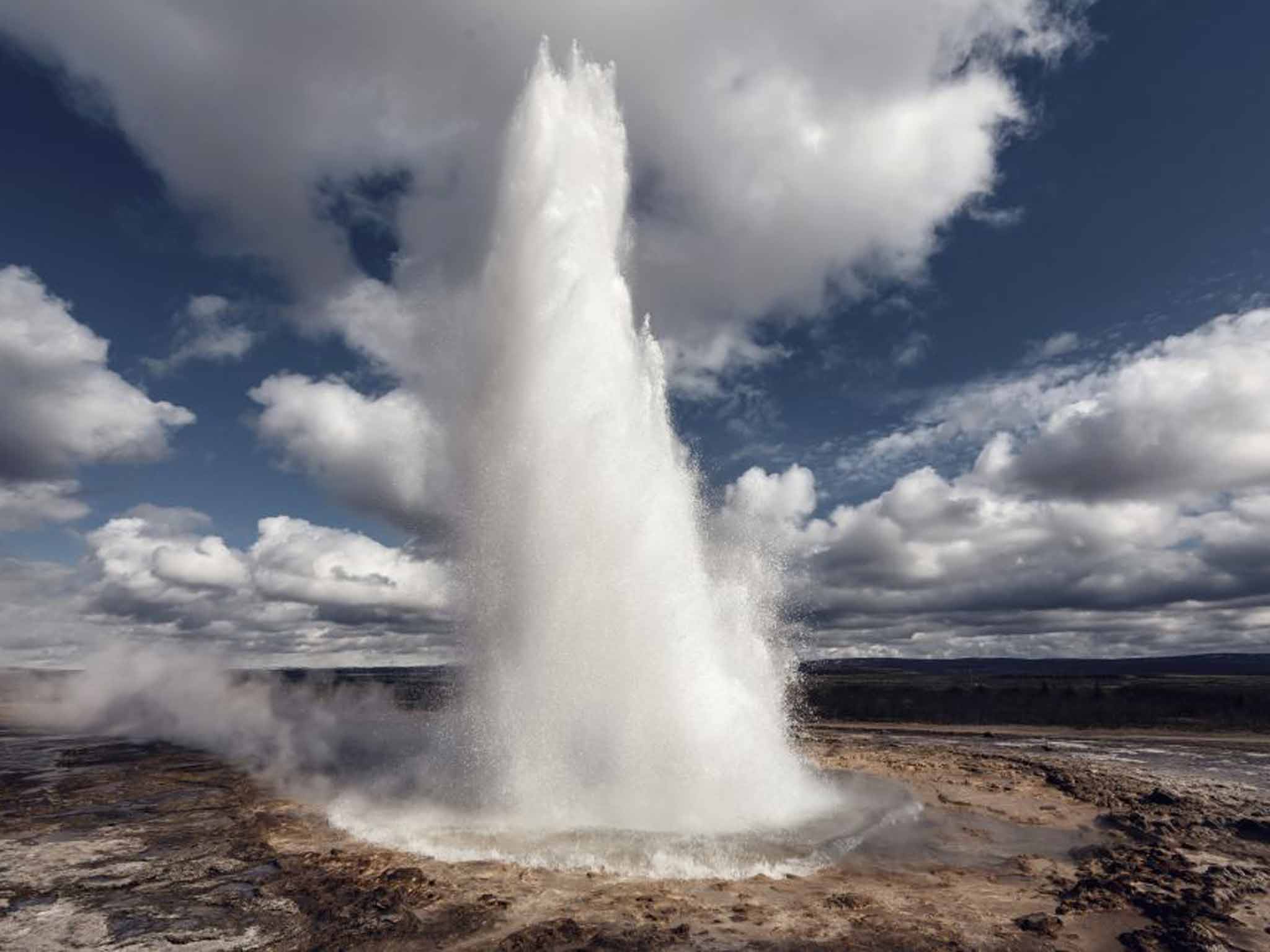An erupting geyser