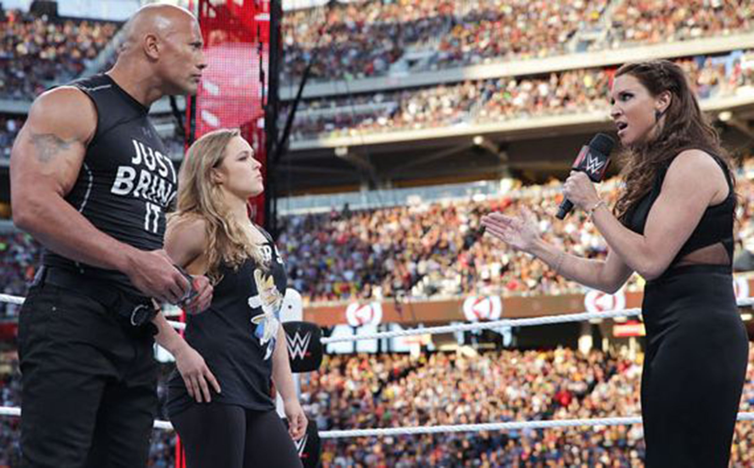 2473px x 1536px - Ronda Rousey and The Rock beat Triple H and Stephanie McMahon at  WrestleMania 31 | The Independent | The Independent