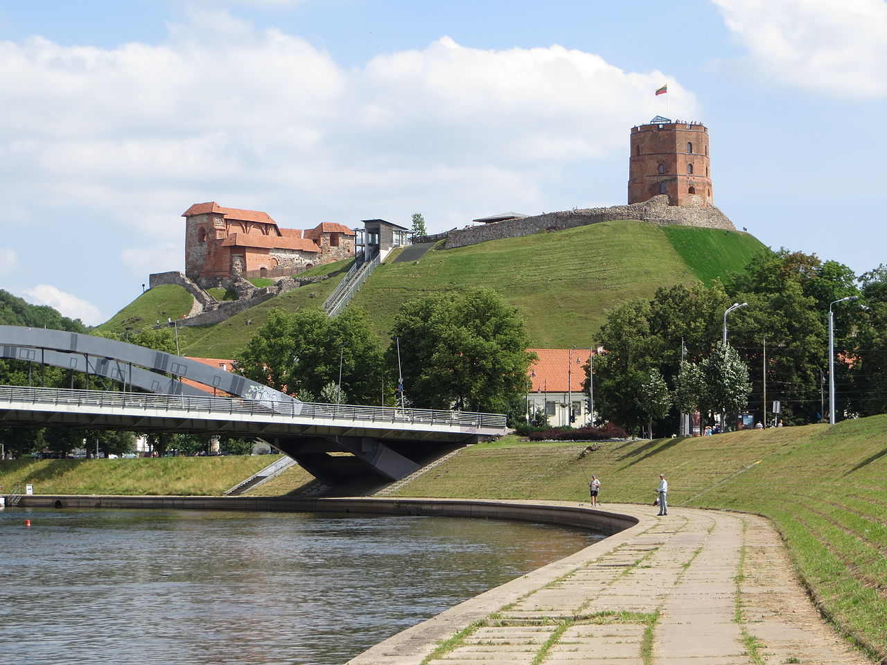 Upper Castle at Neris River, Mindaugas Bridge, Vilnius
