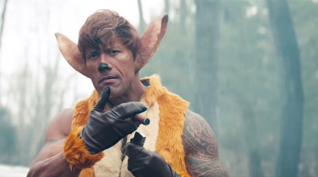 The Rock On Snl Dwayne Johnson Plays Gun Toting Bambi In Disney