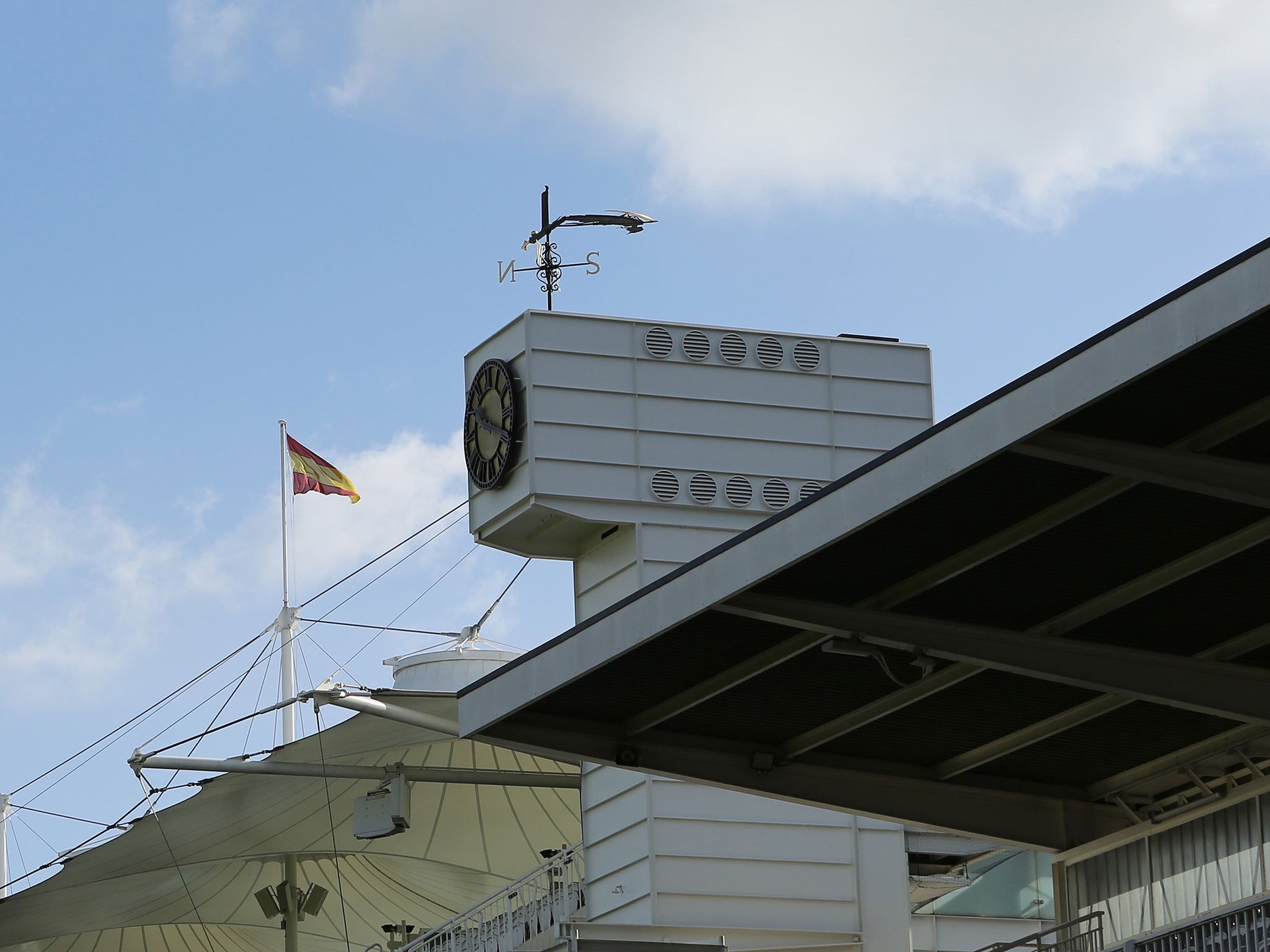 Photo provided by the MCC of the famous weather vane at Lord's, Father Time, which has been damaged during high winds (PA)