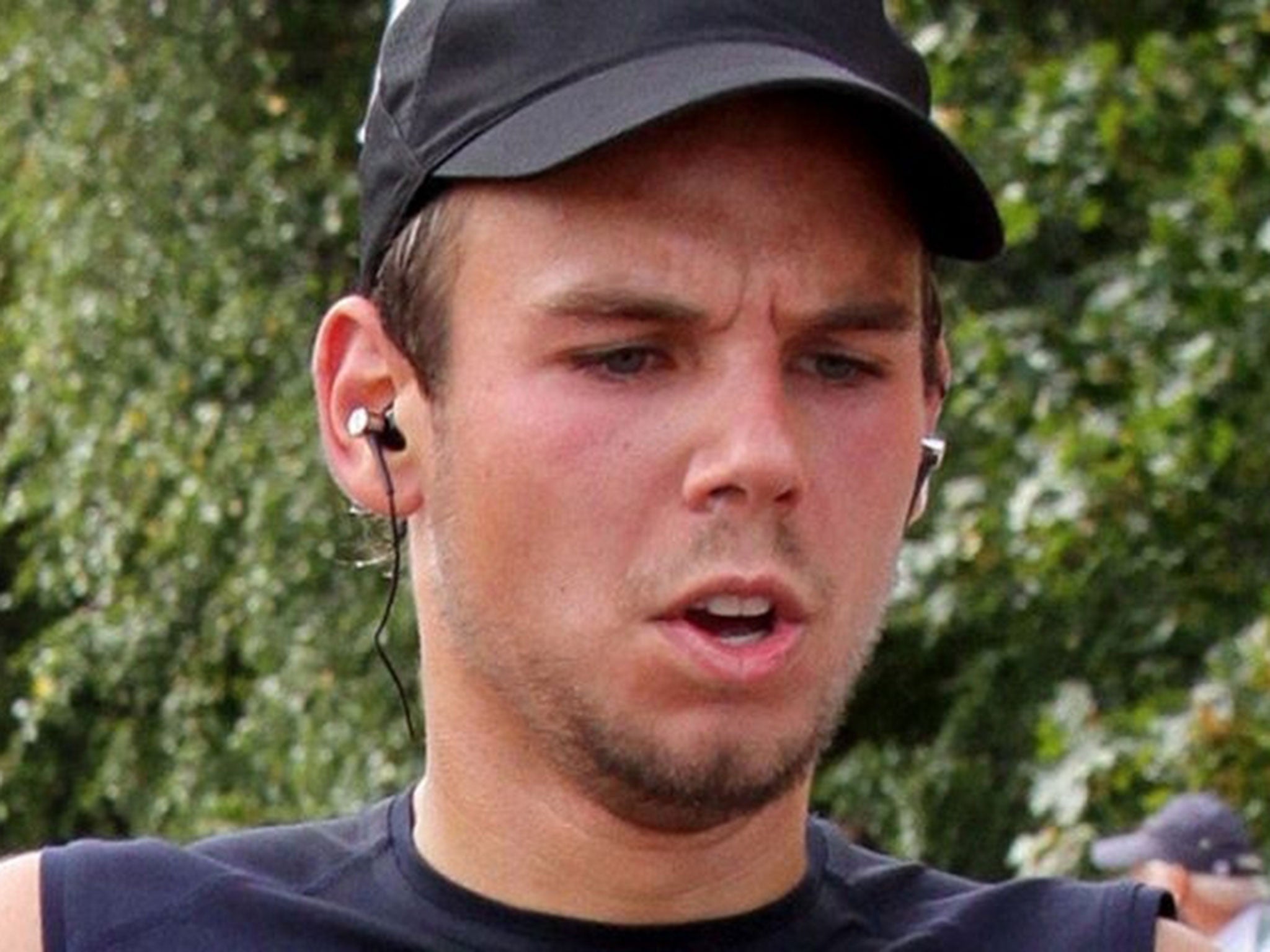 Picture released on March 27, 2015 shows the co-pilot of Germanwings flight 4U9525 Andreas Lubitz taking part in the Airport Hamburg 10-mile run on September 13, 2009 in Hamburg, northern Germany. Co-pilot of the Germanwings plane which crashed in the fre