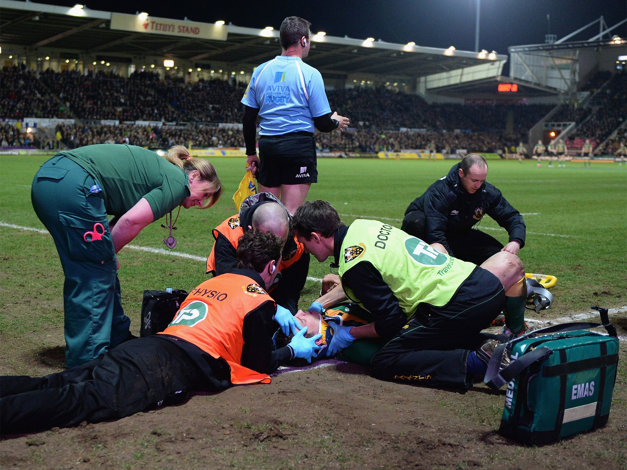 George North receiving medical treatment last Friday