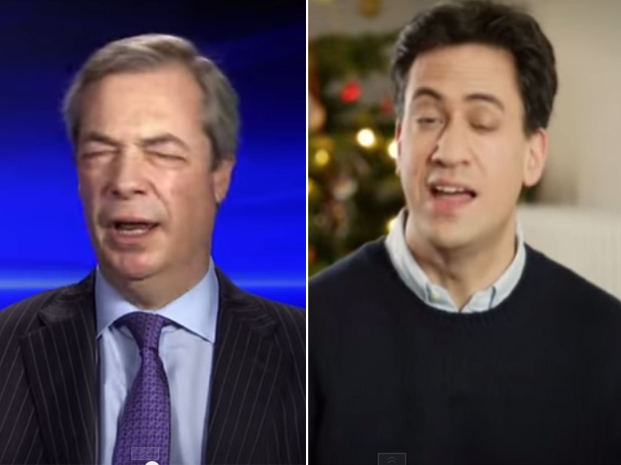 Ed Miliband and Nigel Farage singing their hearts out