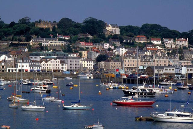 The harbour in St Peter Port, the island's capital
