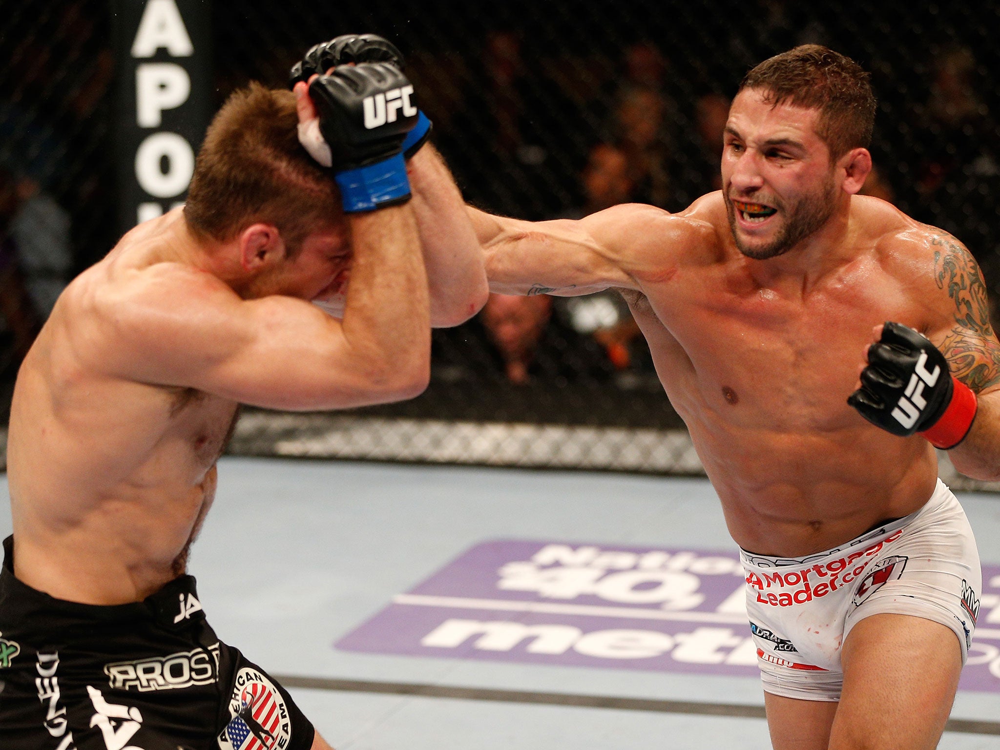 Chad Mendes (right) takes on Ricardo Lamas this weekend