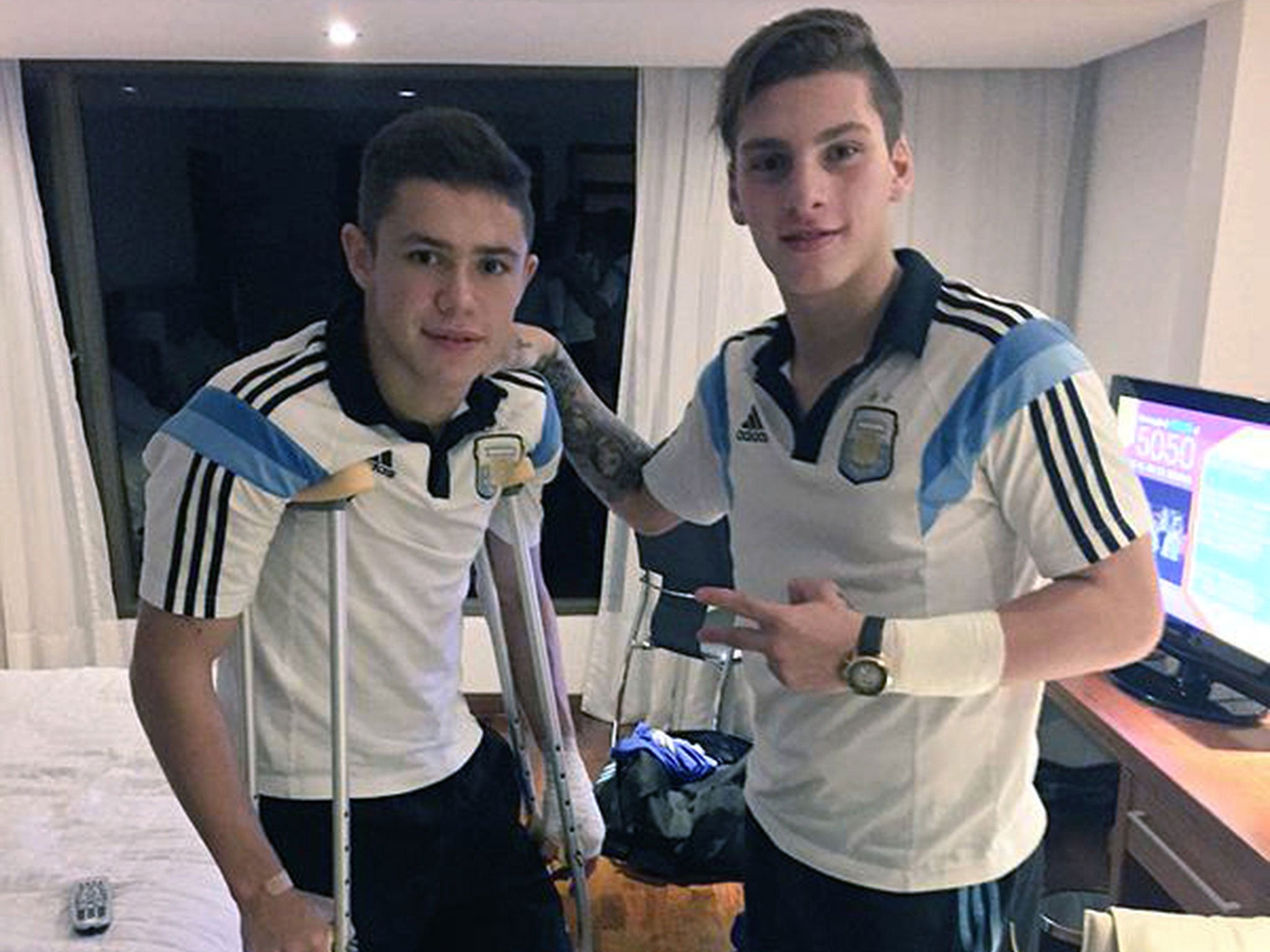 Argentina Under-21s striker Thomas Conechny fell out of a hotel window while playing Fifa