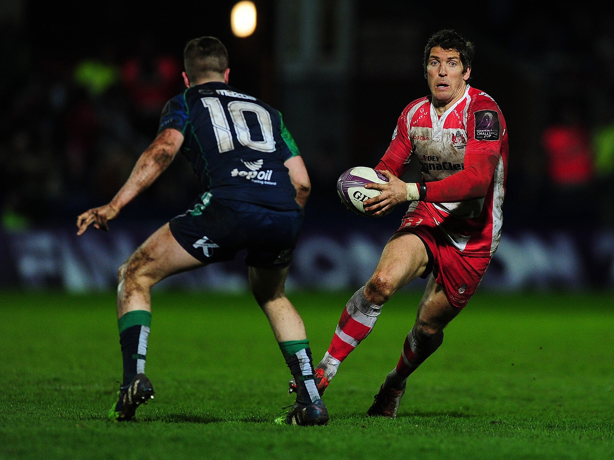 James Hook takes on Connacht's Jack Carty