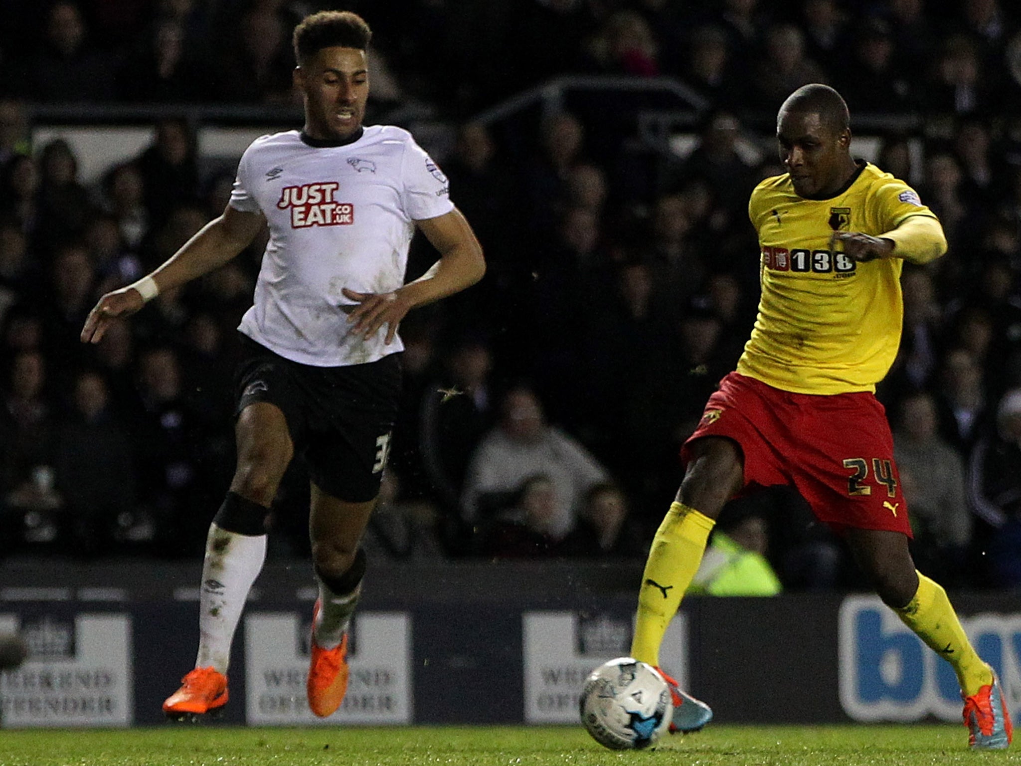Watford’s Odion Ighalo equalises with 15 minutes left to leave Derby clinging on to a play-off spot on goal difference