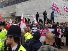 British supporters of Pegida rally in Downing Street