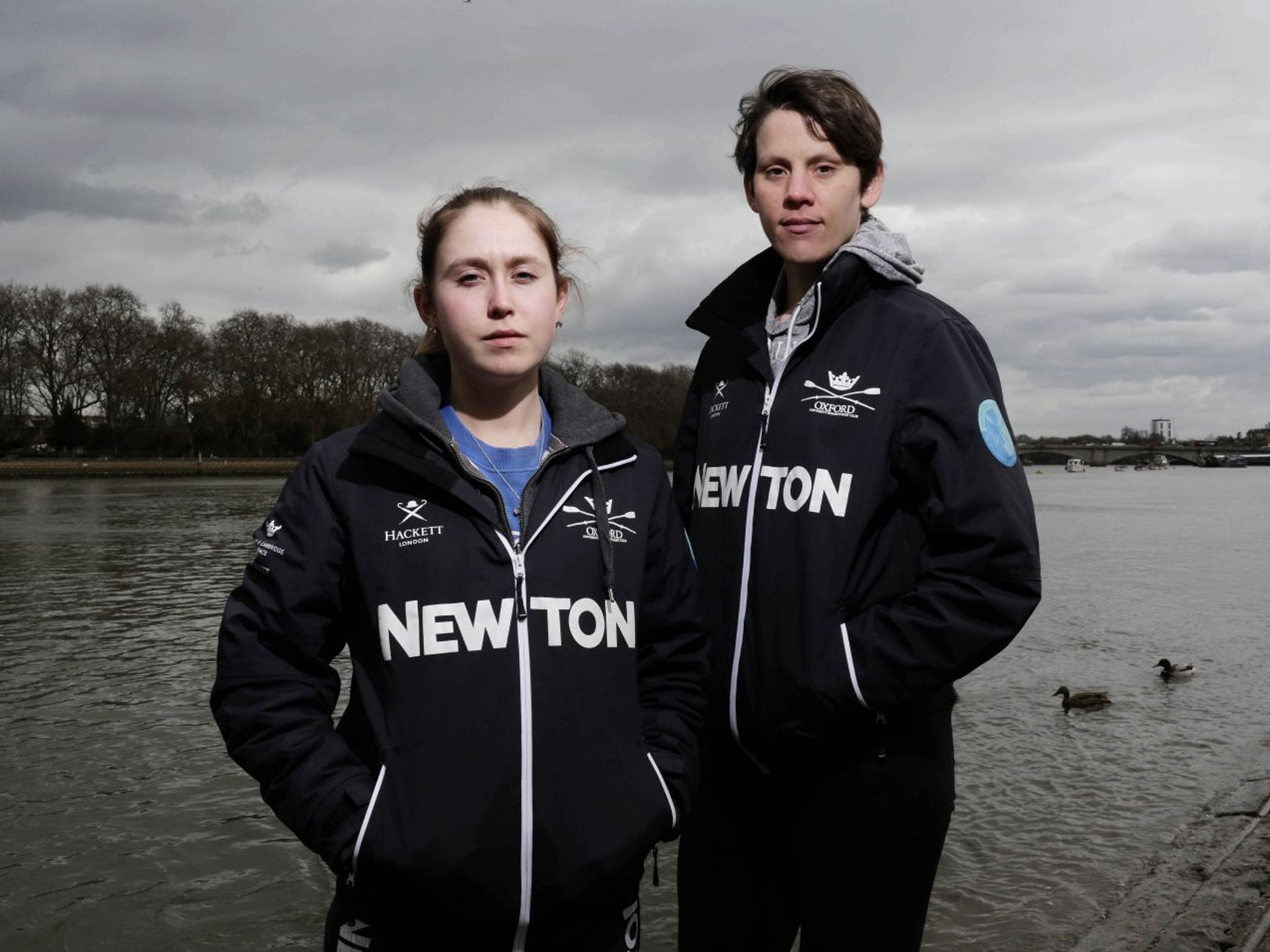 Maddy Badcott, left, and Caryn Davies will participate in the first women’s Boat Race to be held on the same day, and same course, as the men’s event
