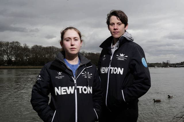 Maddy Badcott, left, and Caryn Davies will participate in the first women’s Boat Race to be held on the same day, and same course, as the men’s event
