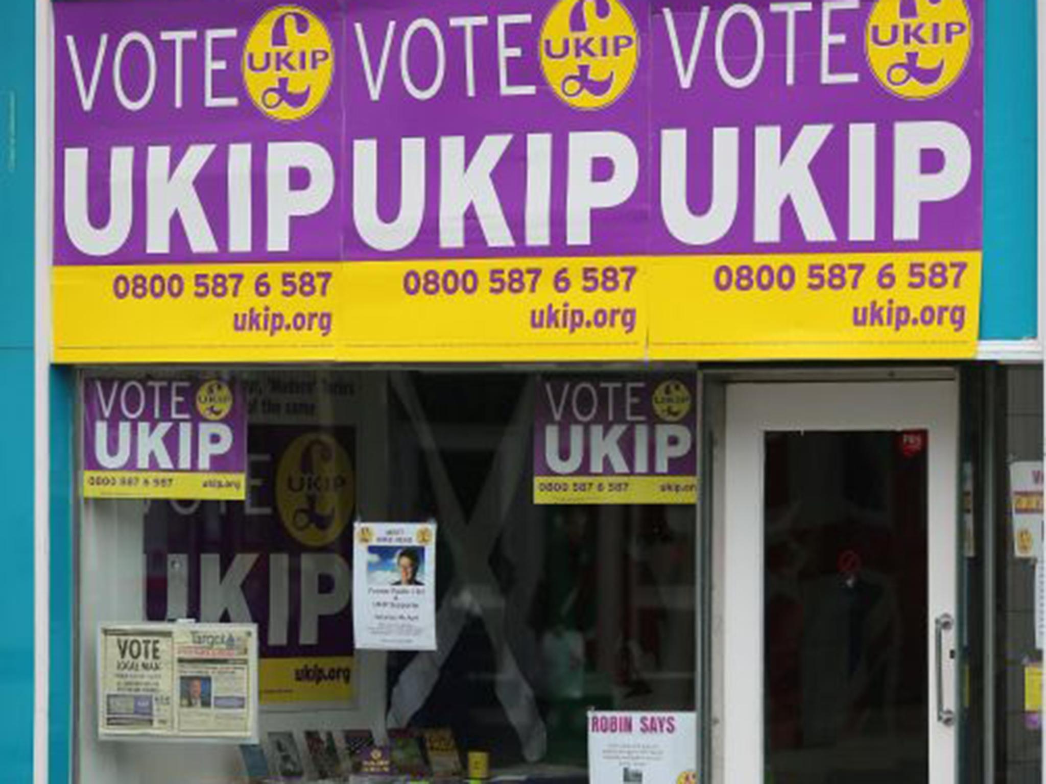 Ukip’s HQ in Boston, where the party has been gaining ground here since 2012