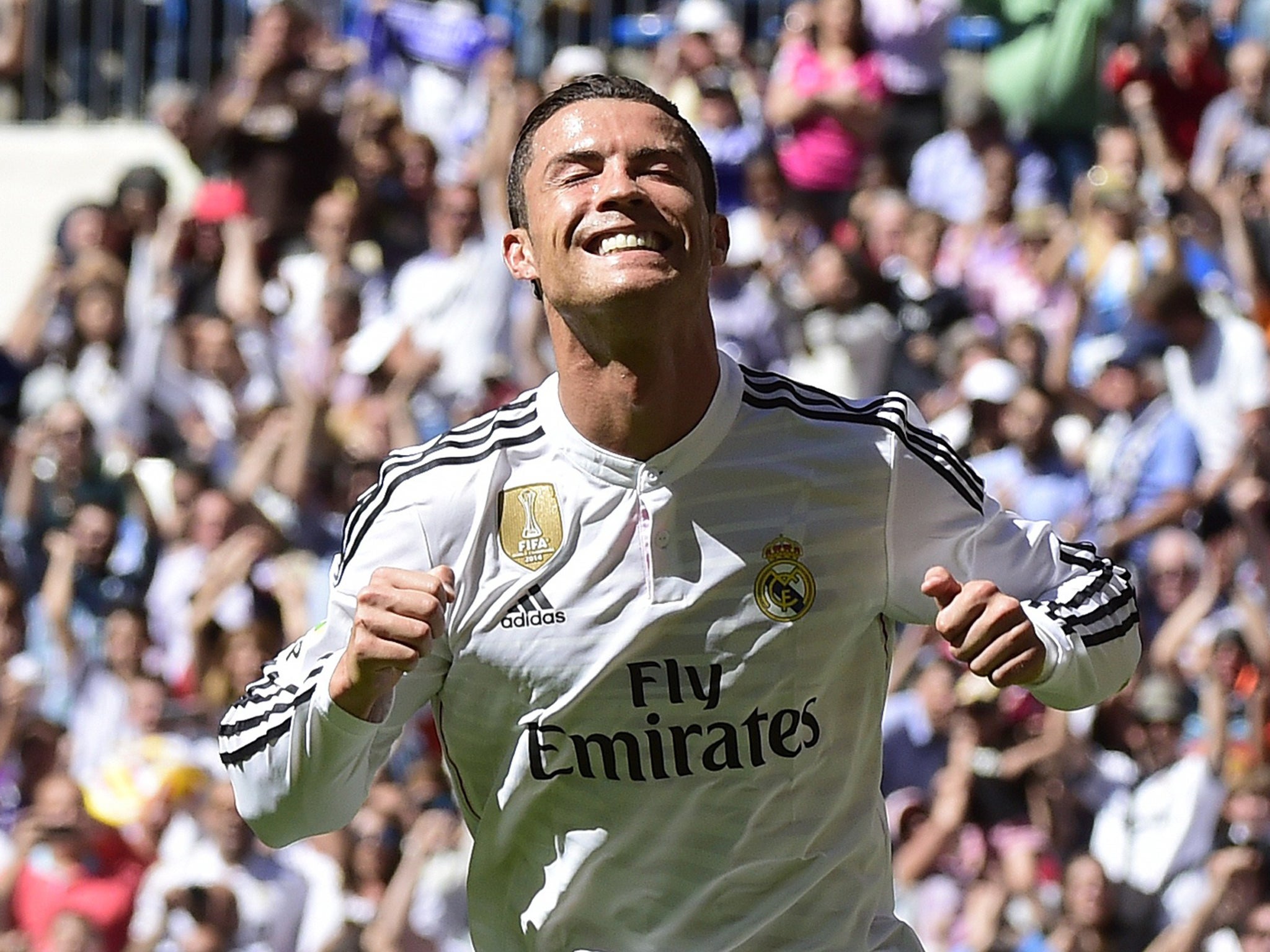 Cristiano Ronaldo celebrates during Real Madrid's win over Granada