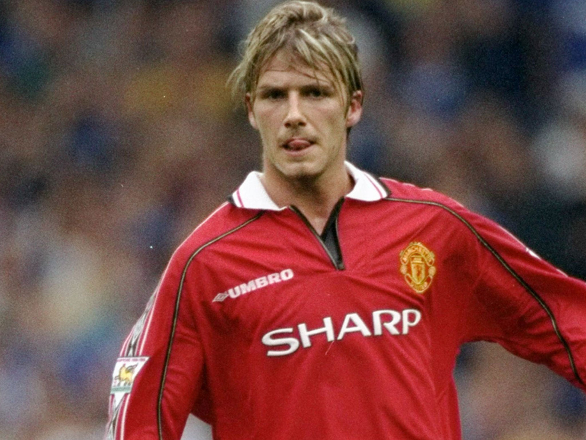 David Beckham in action during the 1999/2000 season