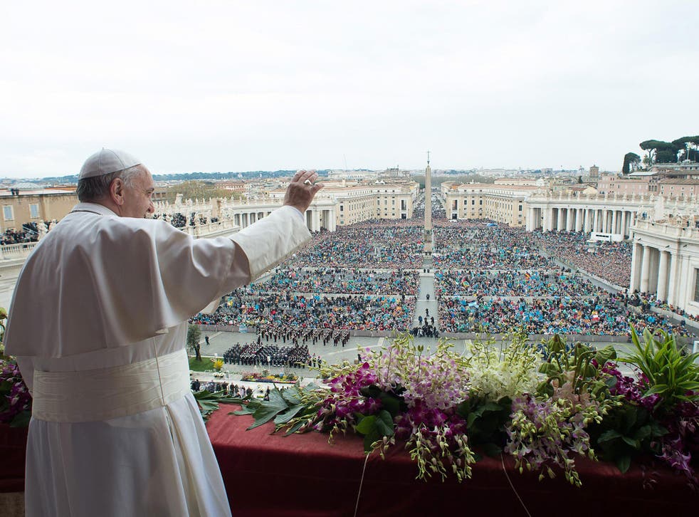 Pope Francis gives his Easter ‘Urbi et Orbi’ prayer from the balcony of Saint Peter’s Basilica