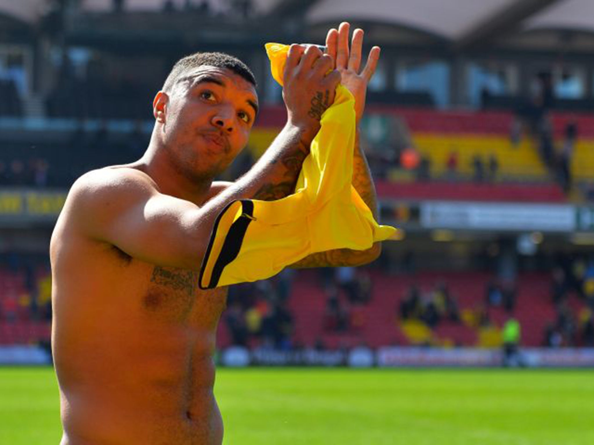 Troy Deeney became Watford’s first player to score 20 goals in three successive seasons