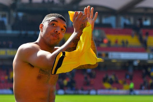 Troy Deeney became Watford’s first player to score 20 goals in three successive seasons