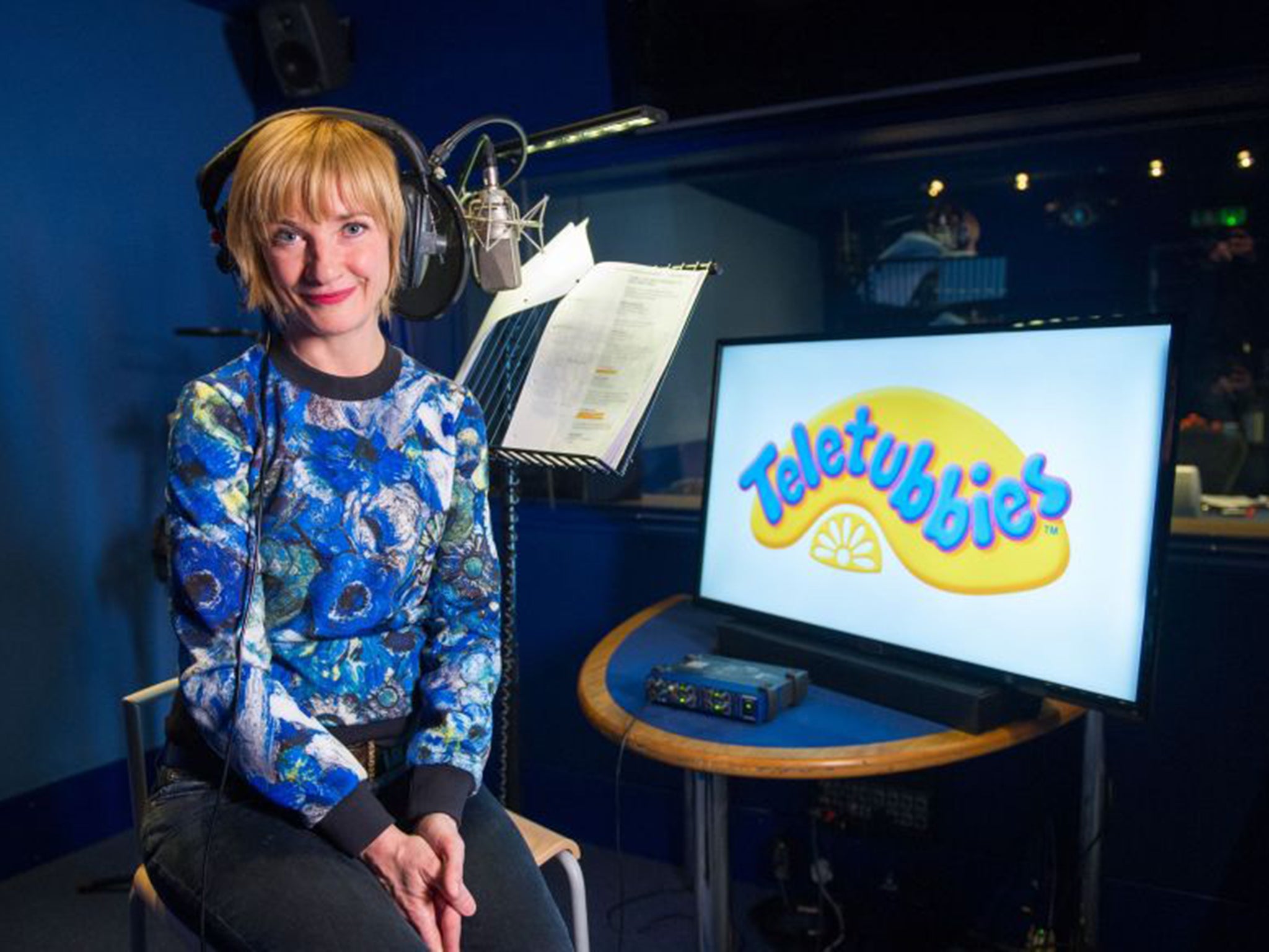 Jane Horrocks recording ‘Teletubbies’. The show is returning with the addition of a ‘tubby phone’