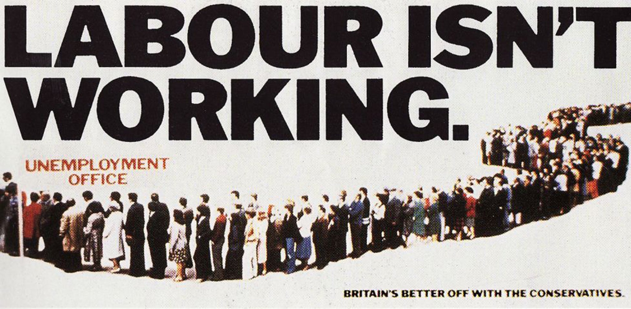 The Tory's famous election poster used during the run-up to the 1979 general election