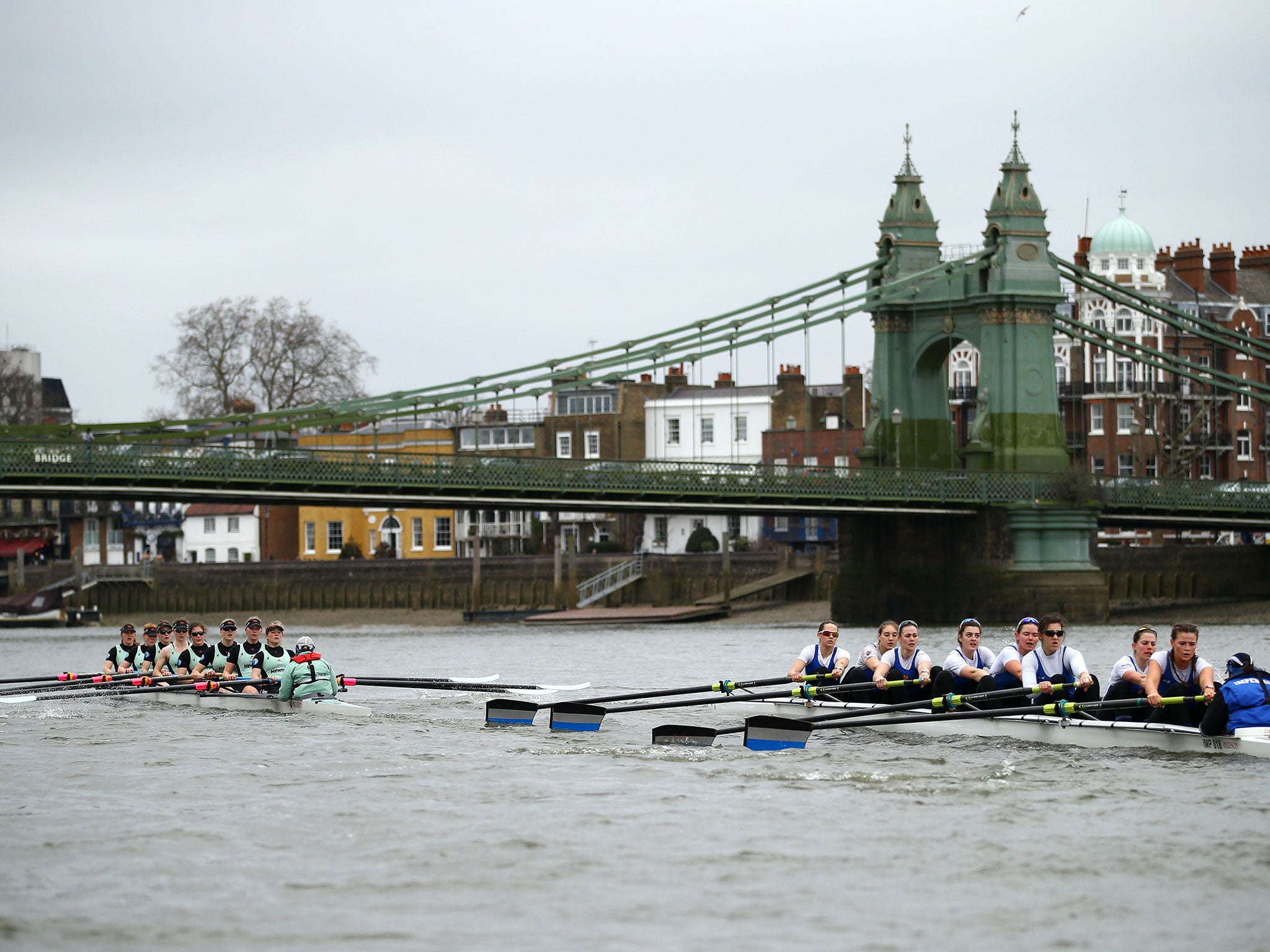 Hammersmith Bridge offers one viewing point for spectators