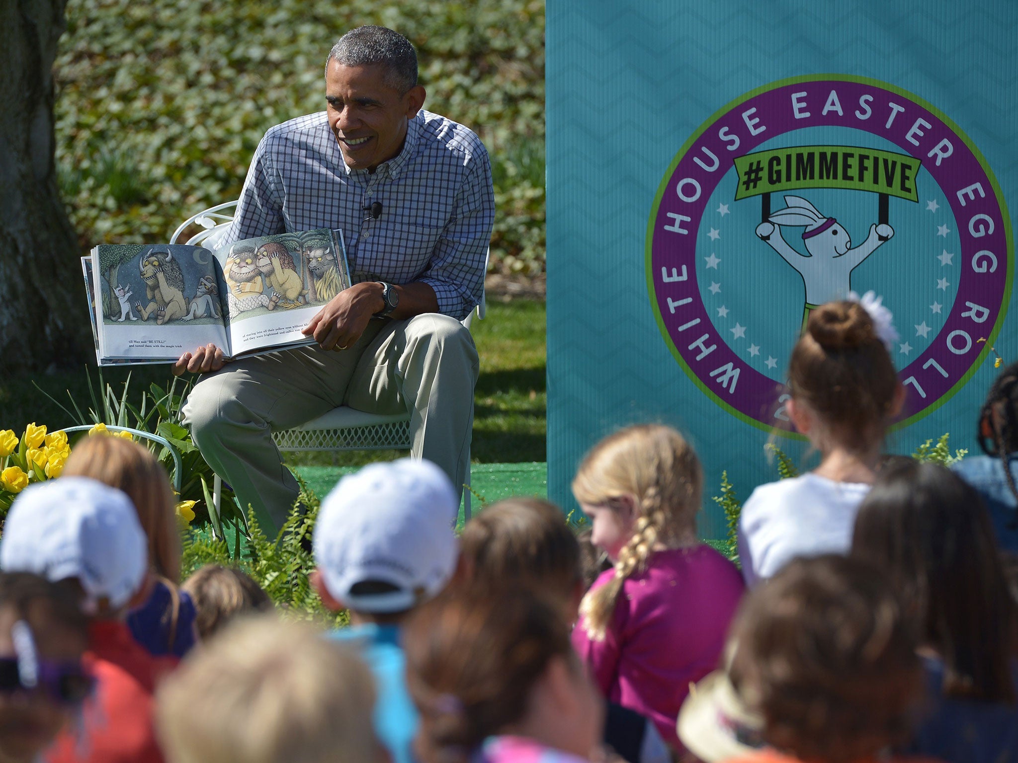 Obama was reading Maurice Sendak's classic children's book 'Where the Wild Things Are'