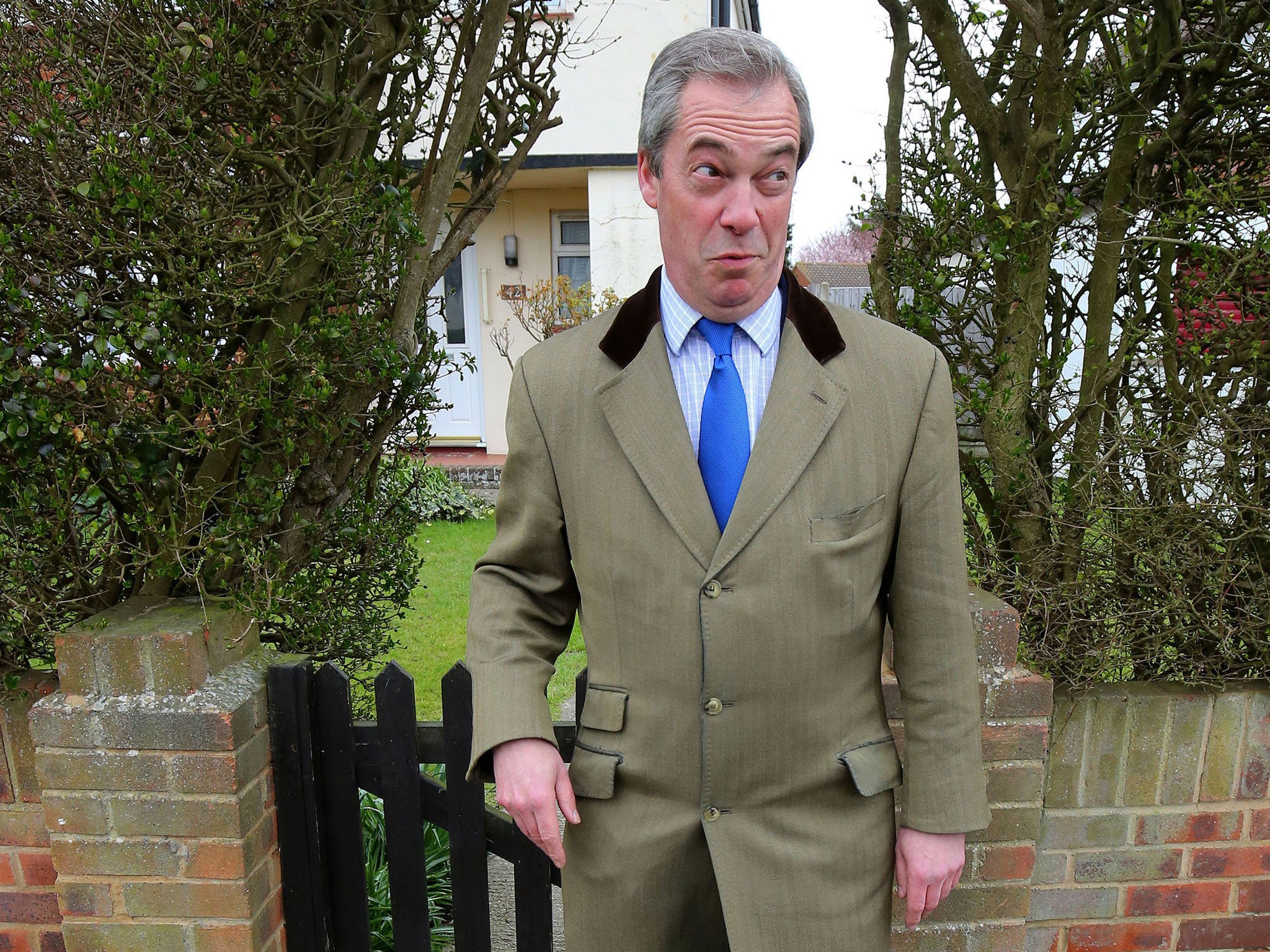 Nigel Farage pictured during campaigning in Broadstairs, Kent, on Easter Monday