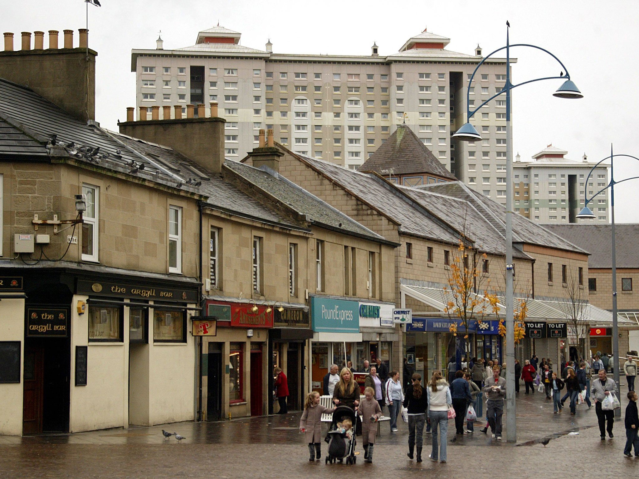 Coatbridge town centre in North Lanarkshire