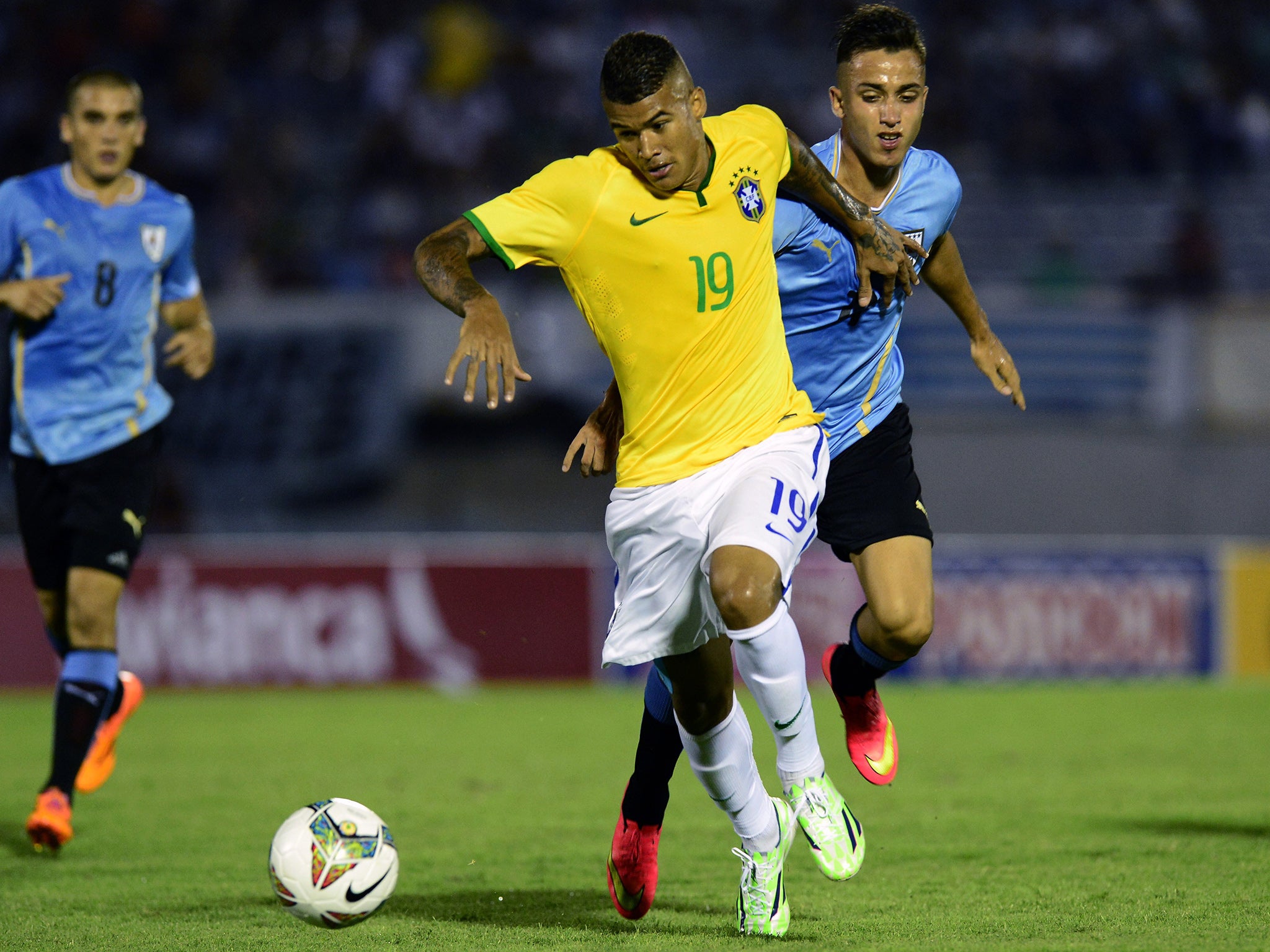 Kenedy in action for Brazil Under-20s
