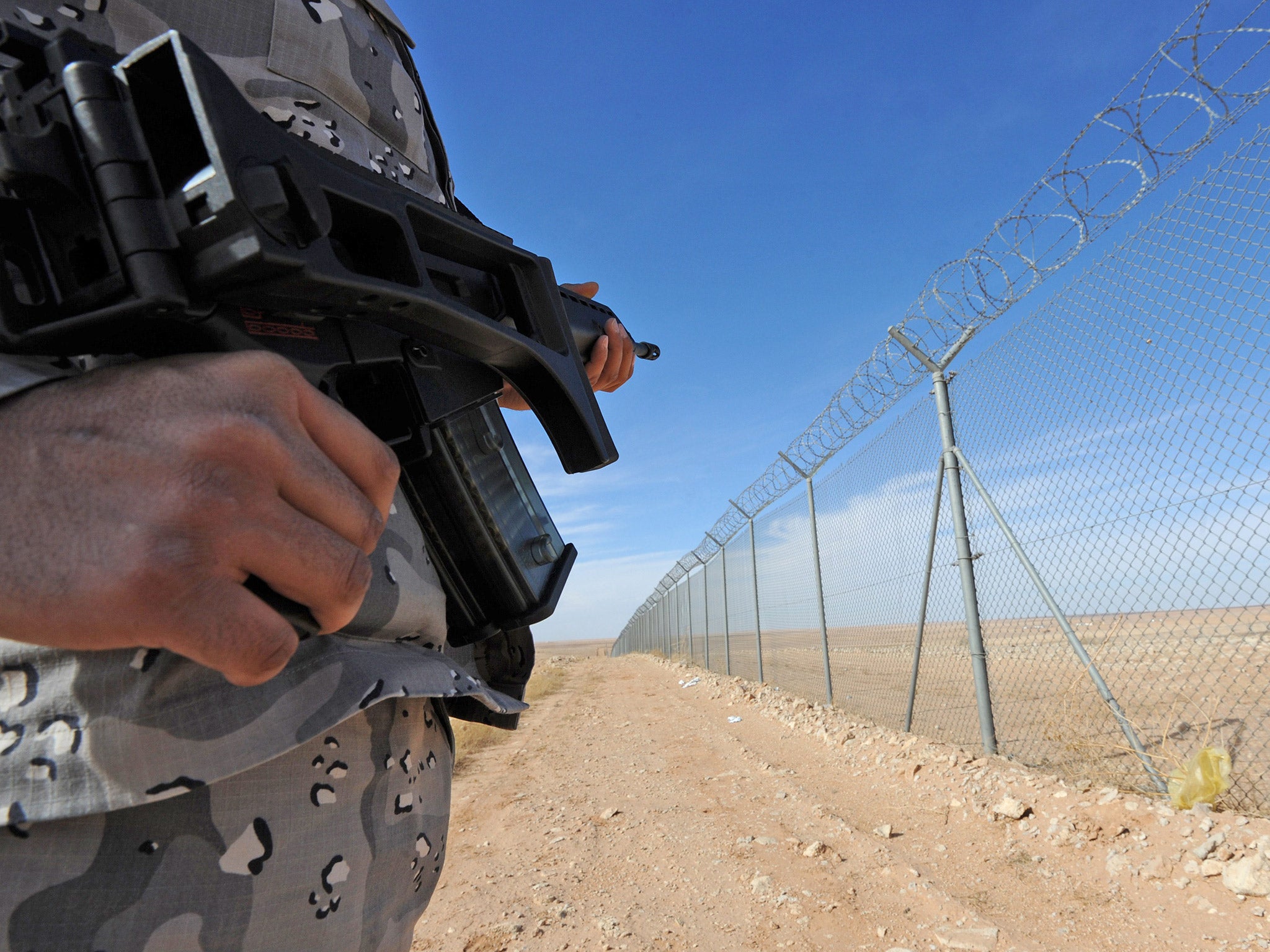 A Saudi border guard officer on patrol. File photo