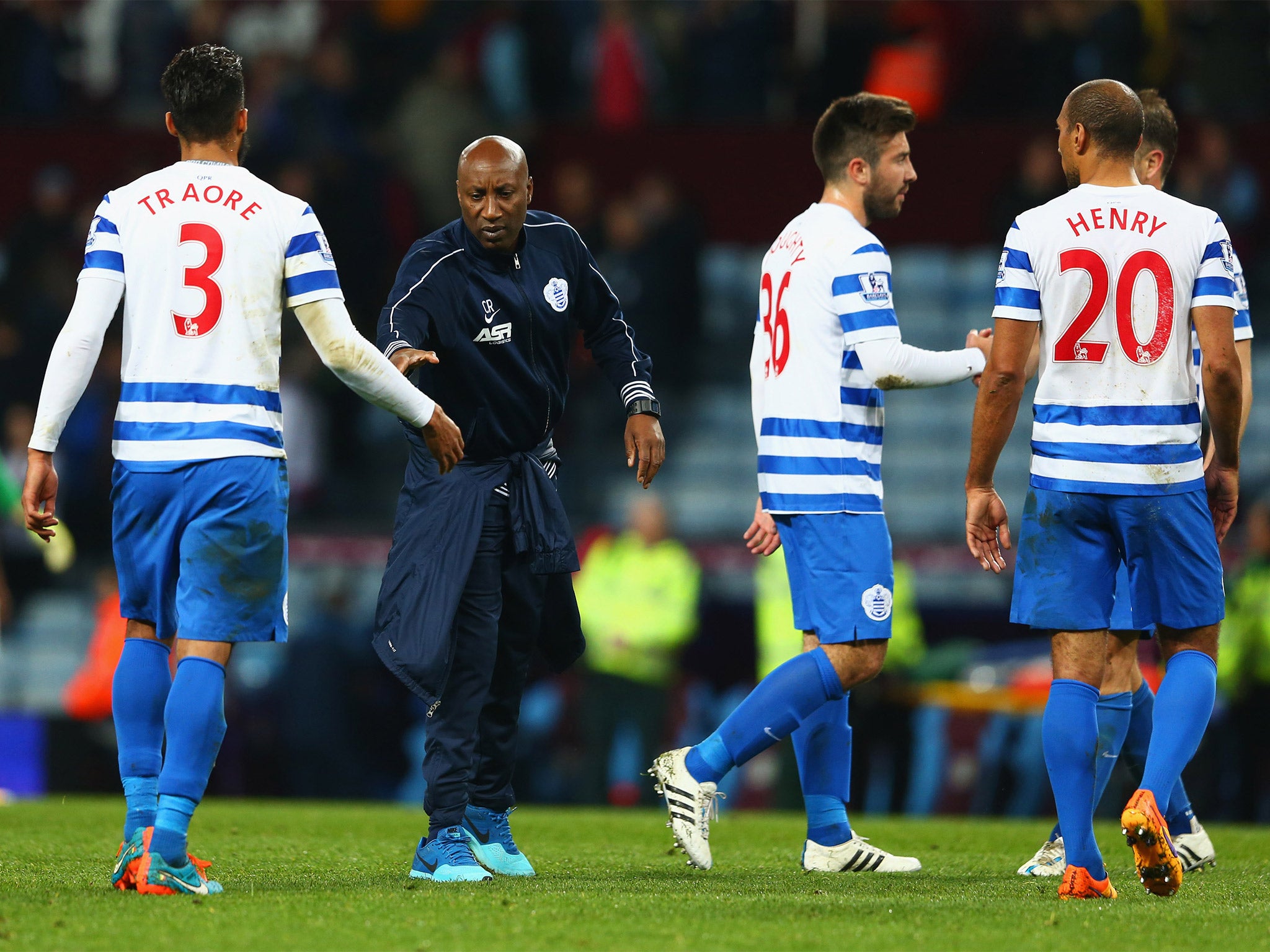 Chris Ramsey consoles his players who were disappointed to not win the game